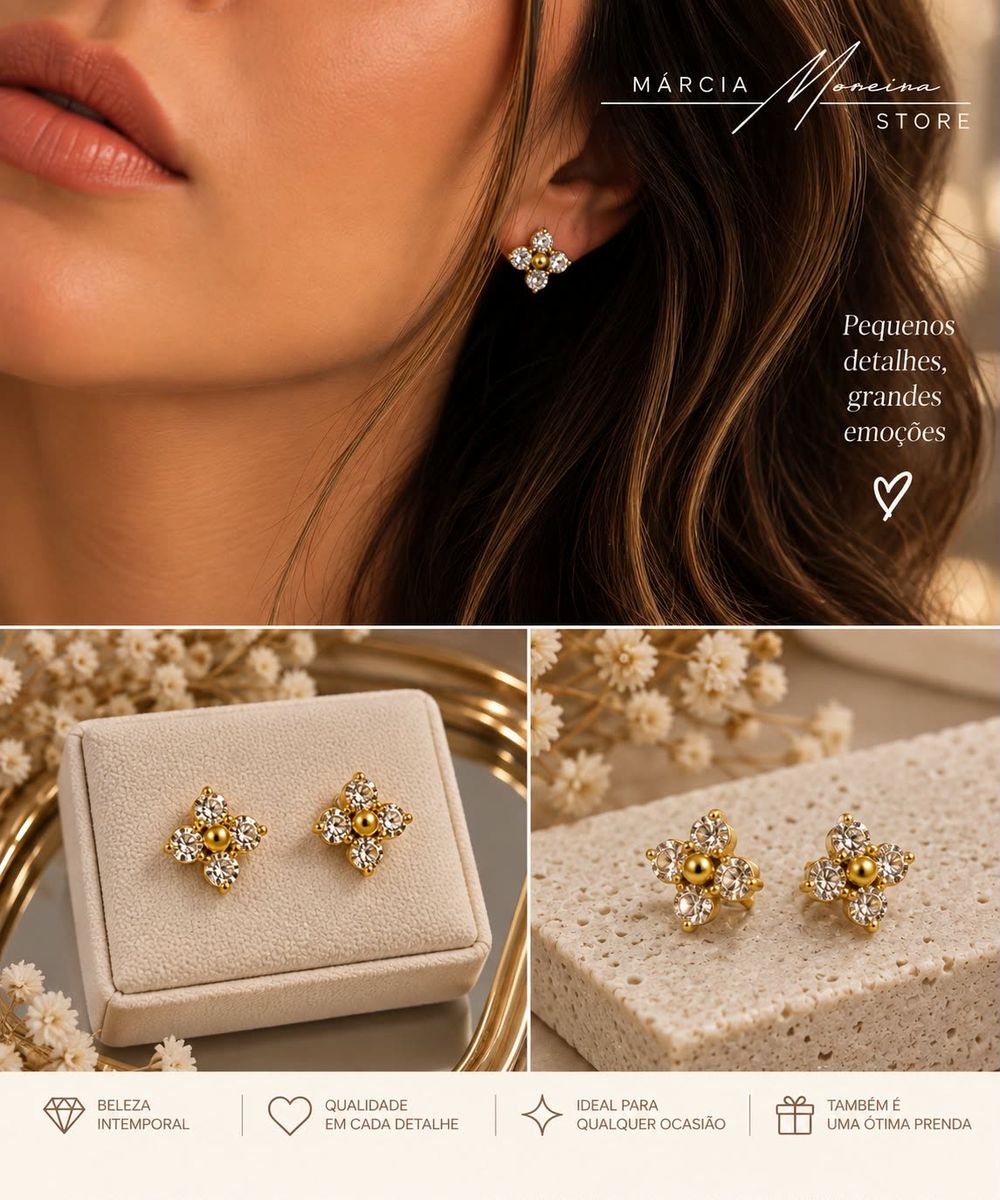 Brincos Flor de Cristal