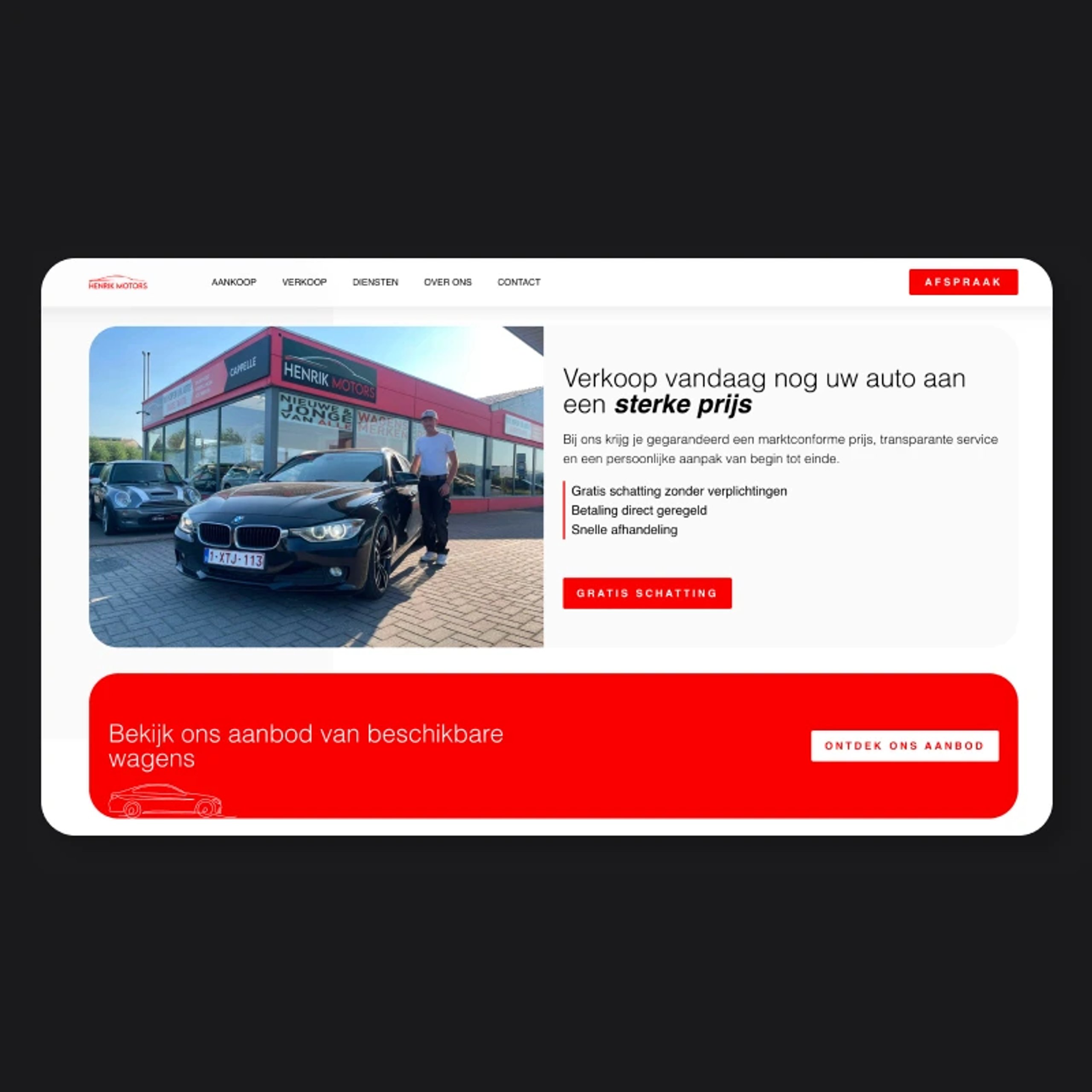 Duidelijke verkooppagina