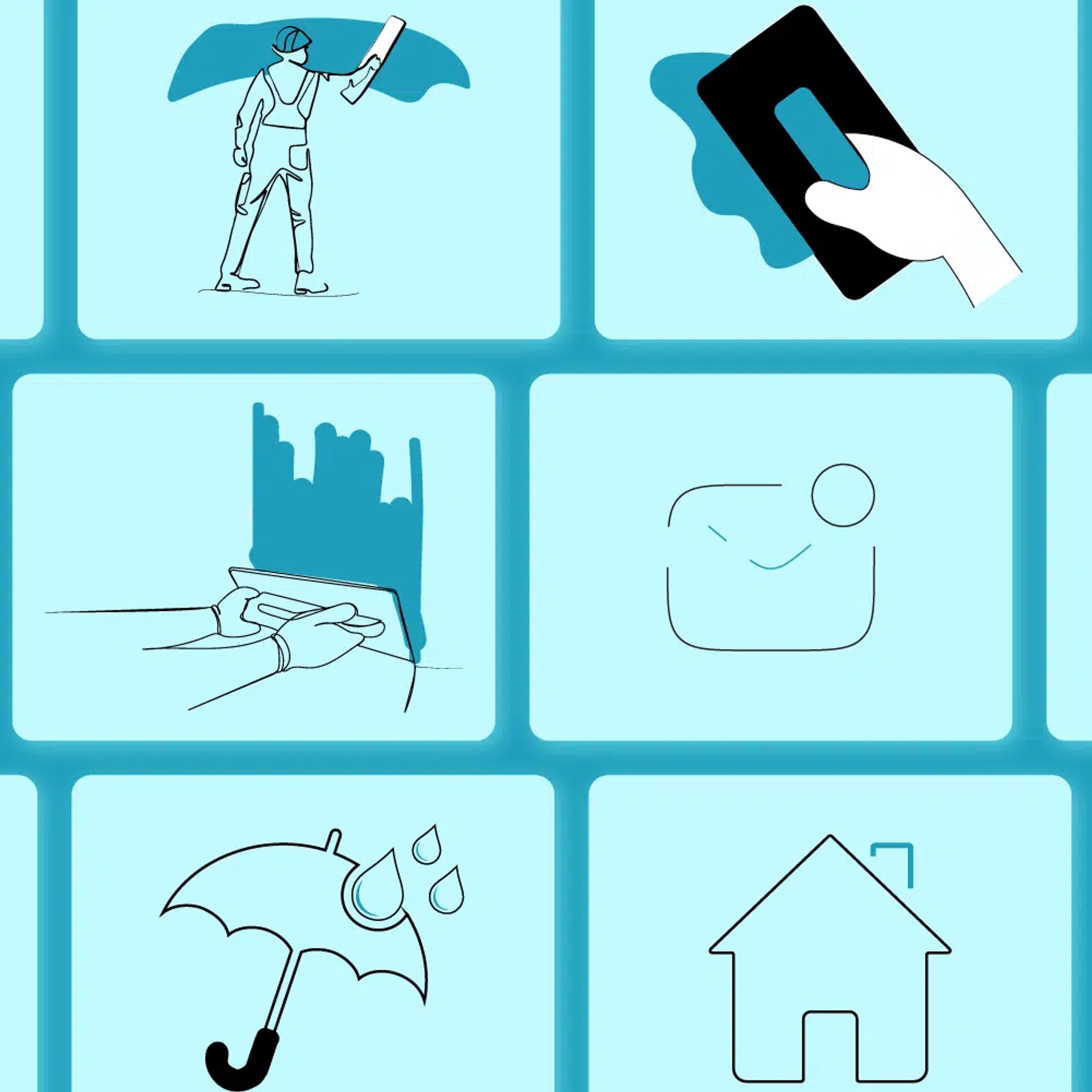 Op maat gemaakte illustraties die alles gladstrijken.