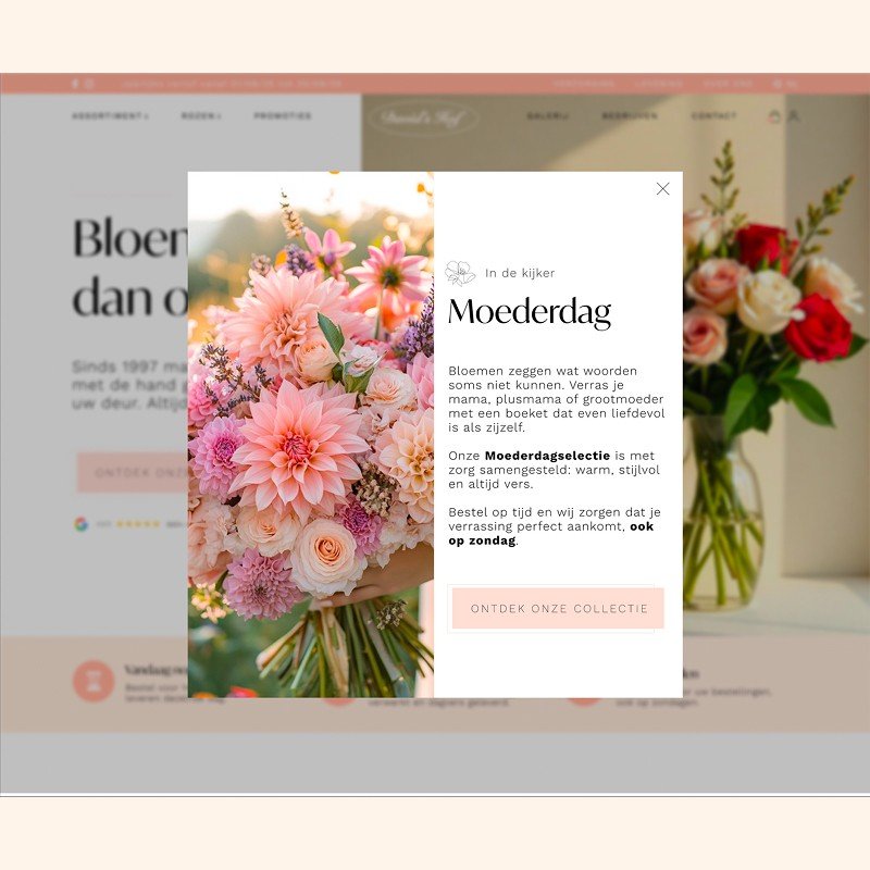David's Hof: dynamische popup voor seizoensacties