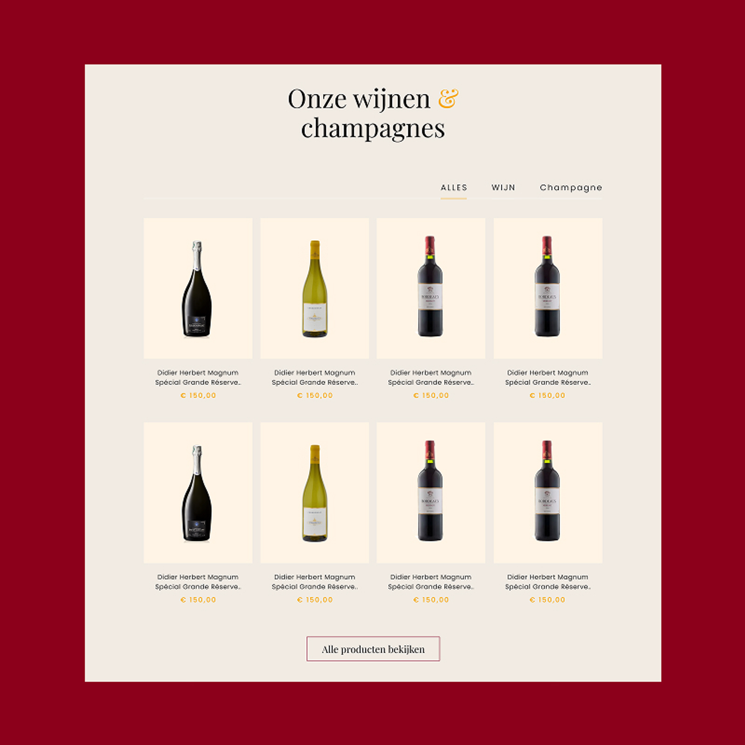 Rotary Roeselare Mercurius: overzicht van wijnen en champagnes in de shop