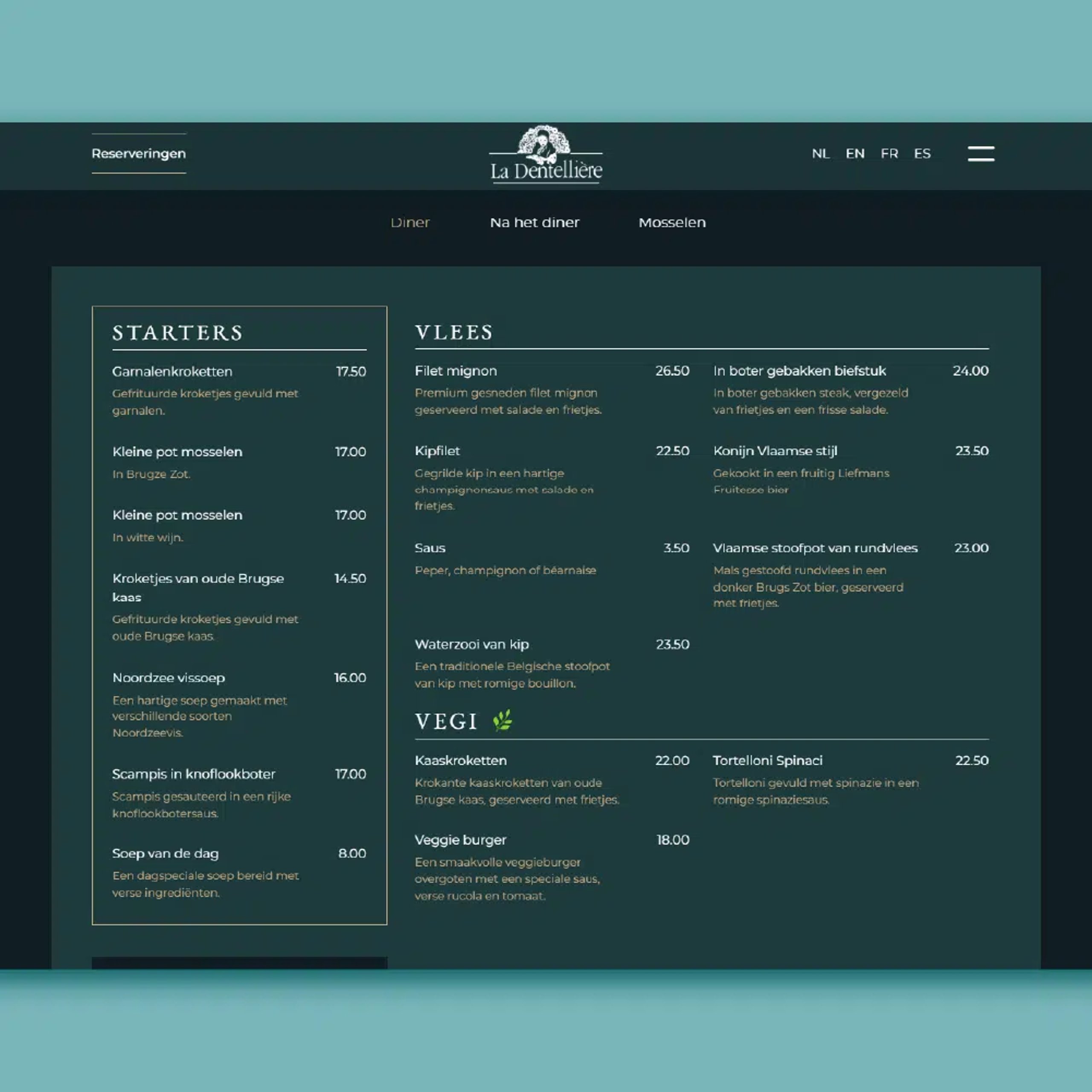 Geïntegreerd menu