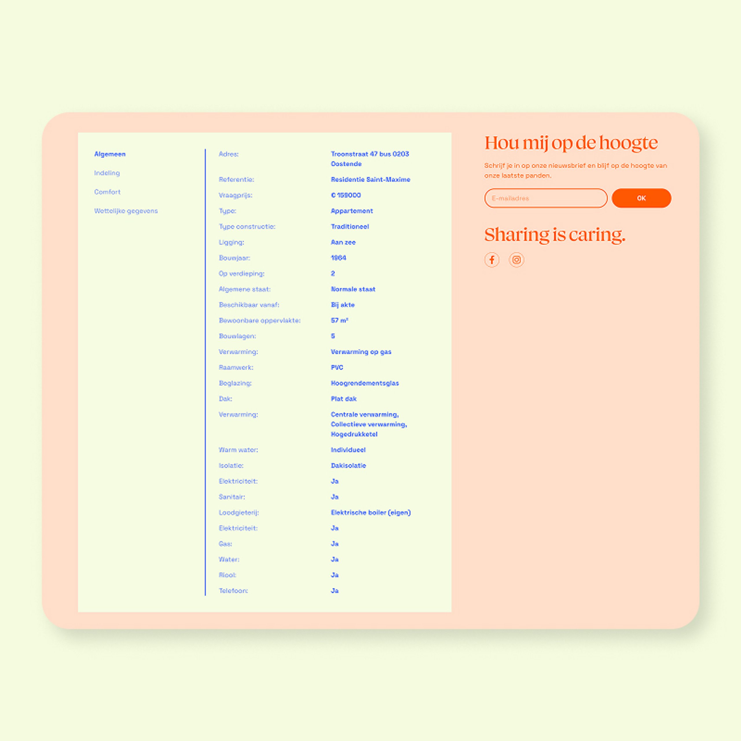 Praktische info over een pand