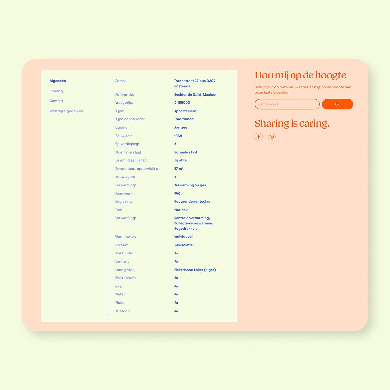Praktische info over een pand