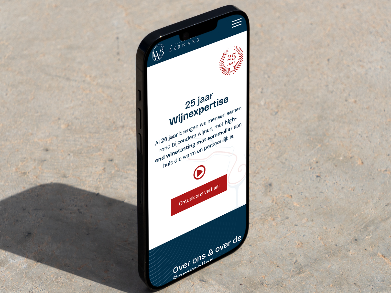 Wijnhuis Bernard: pagina Over ons op een smartphone