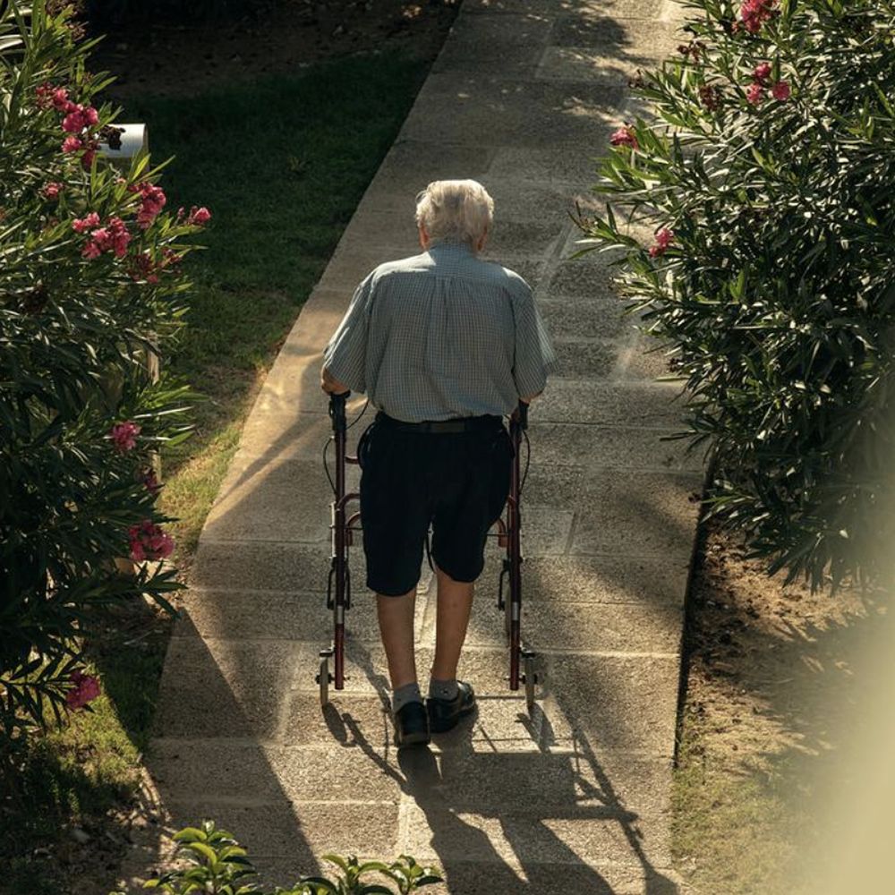 Older man walking