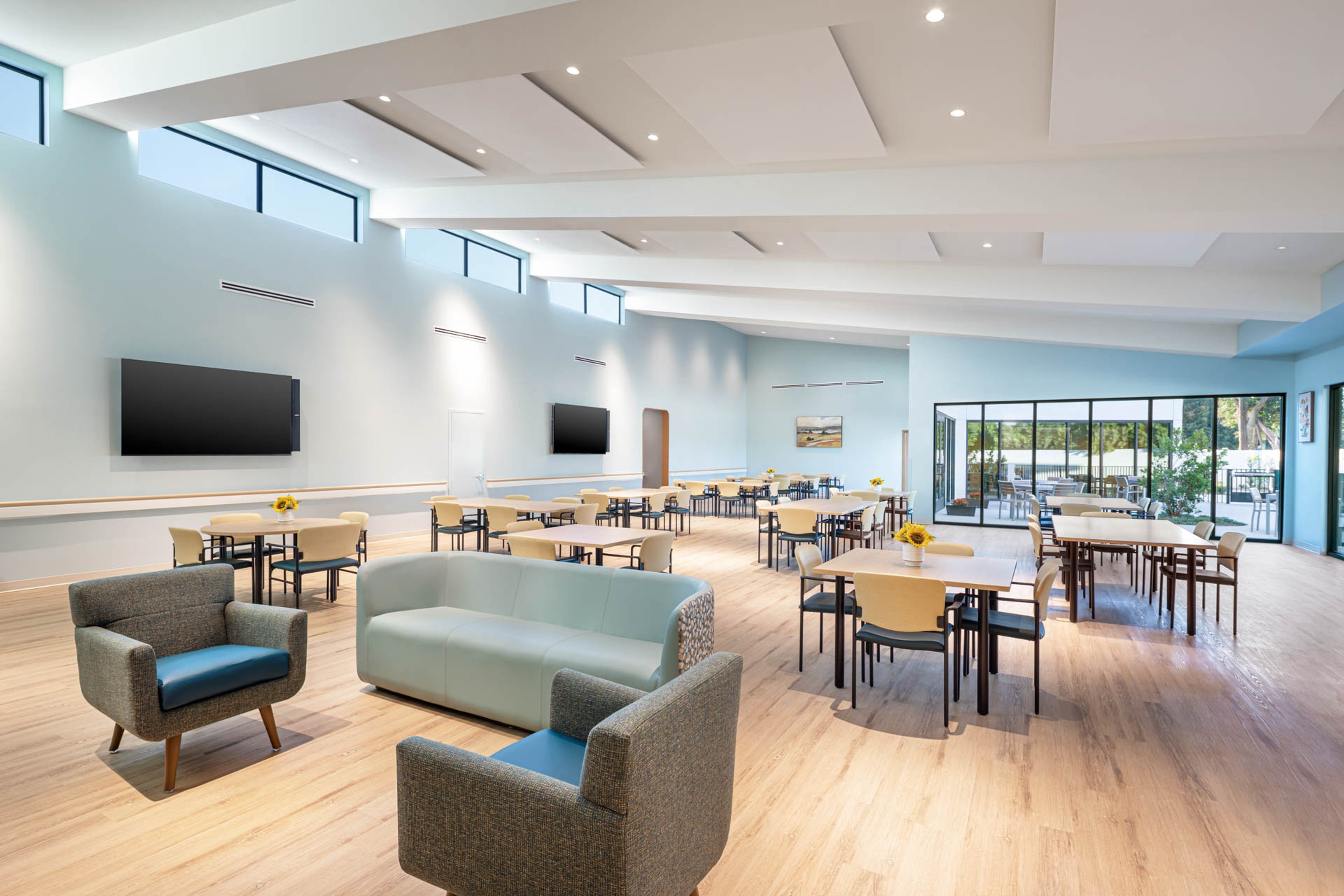 Day center space where Habitat Health PACE provides meals and social time for seniors in South LA