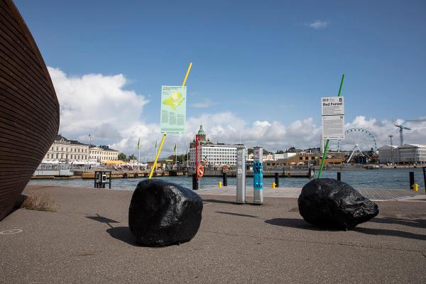 The sound piece is streamed online, but it also connected to specific sites of access on the biennial route. © HAM/Helsinki Biennial/Sonja Hyytiäinen
