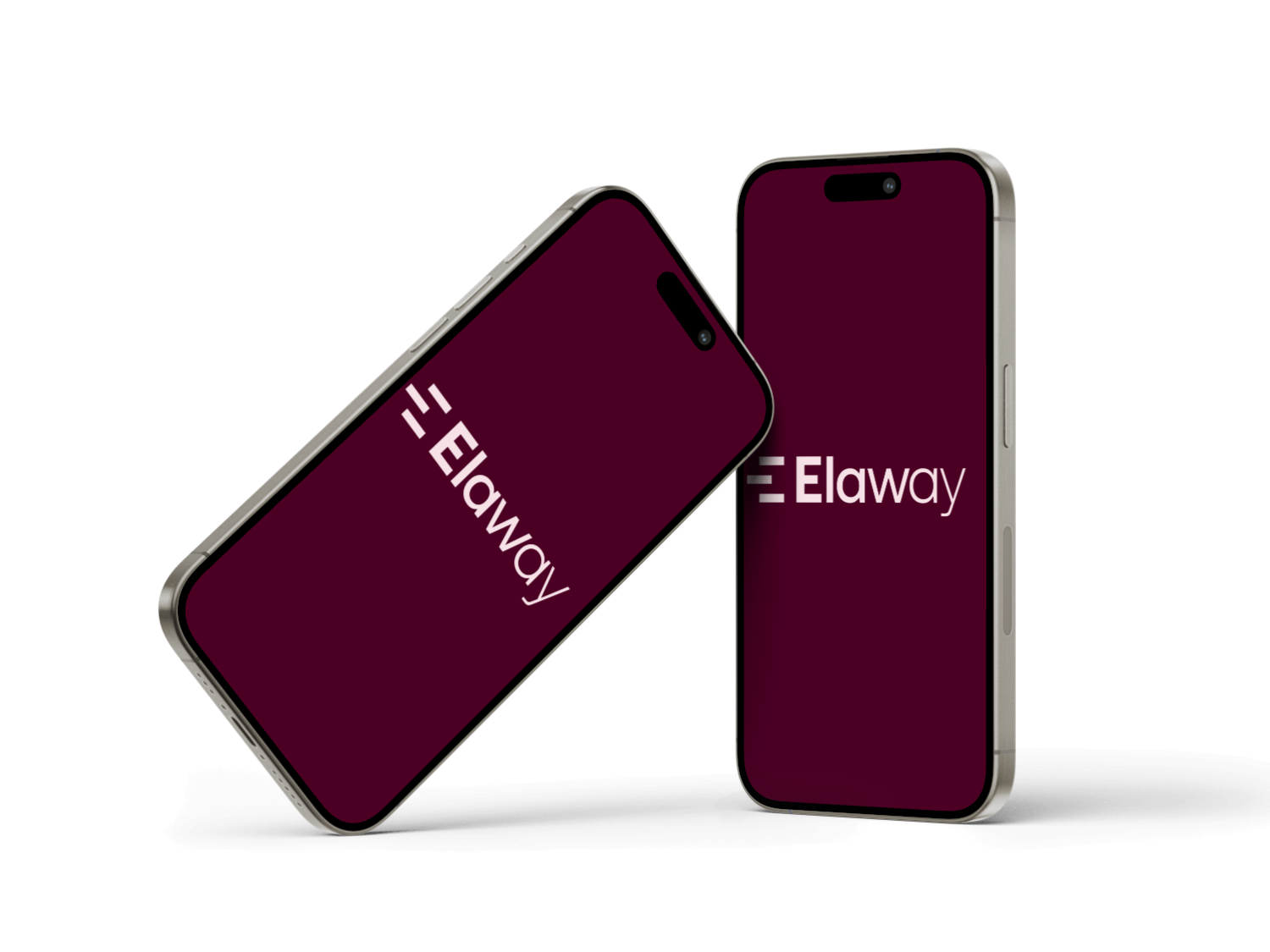 Bilde av iPhone med Elaway logo som bakgrunn