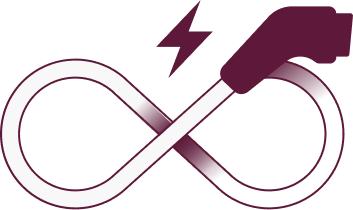 illustrasjon av en ladeledning for elbil i blåtoner