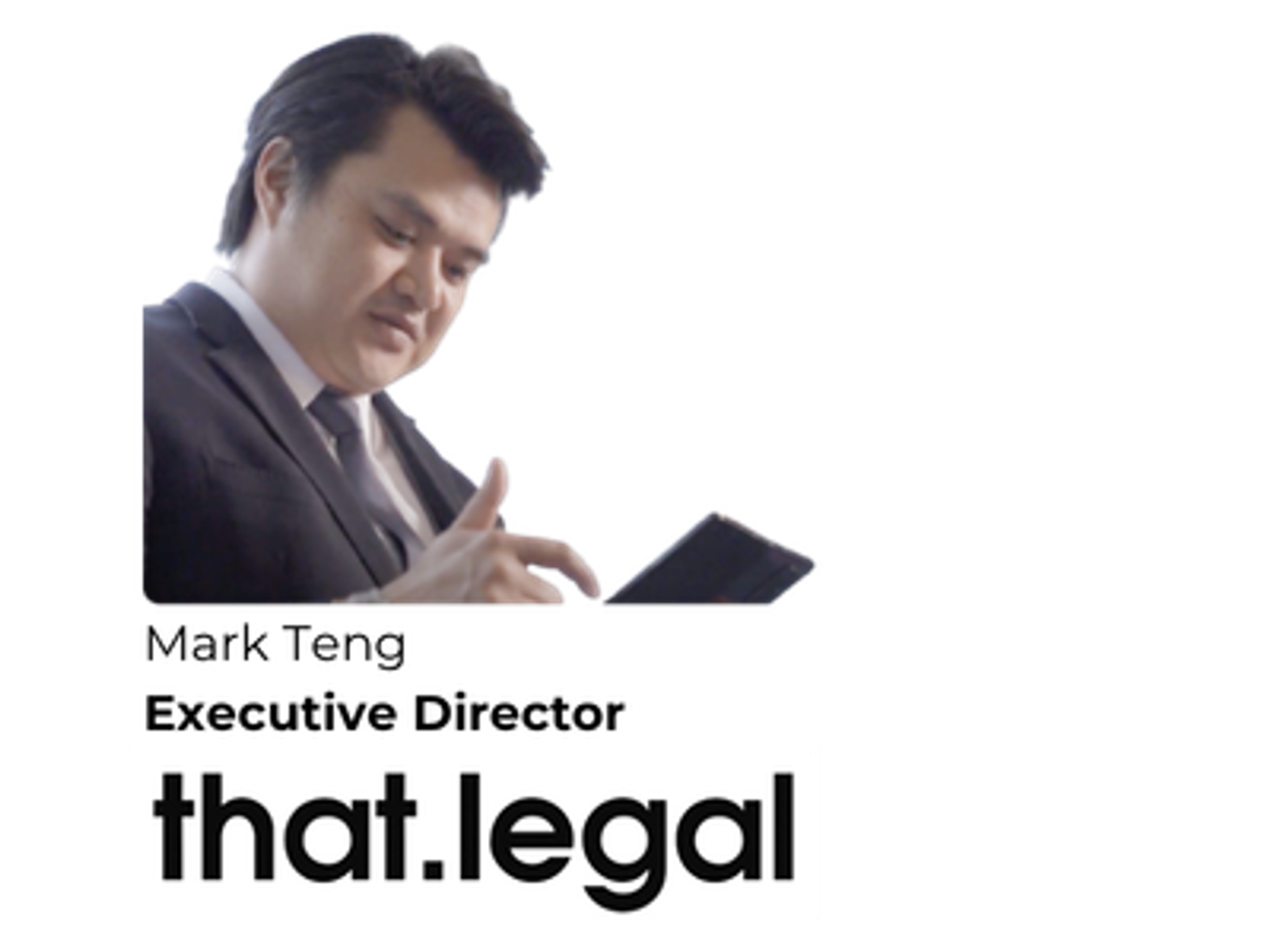 Mark Teng Profile Picture and that.legal logo underneath