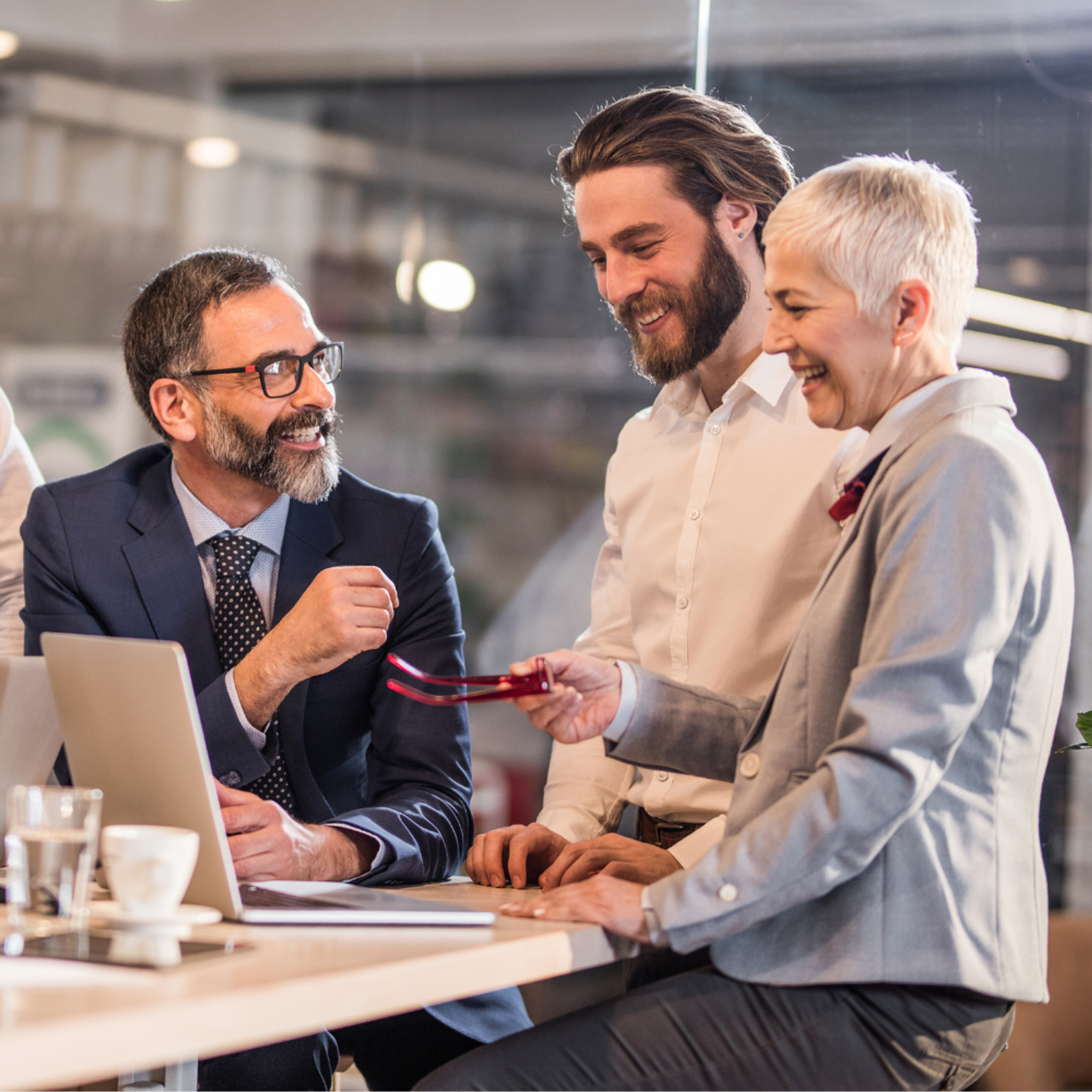 Senior partners working with IT