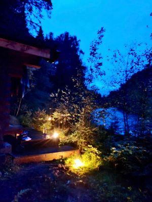 At night