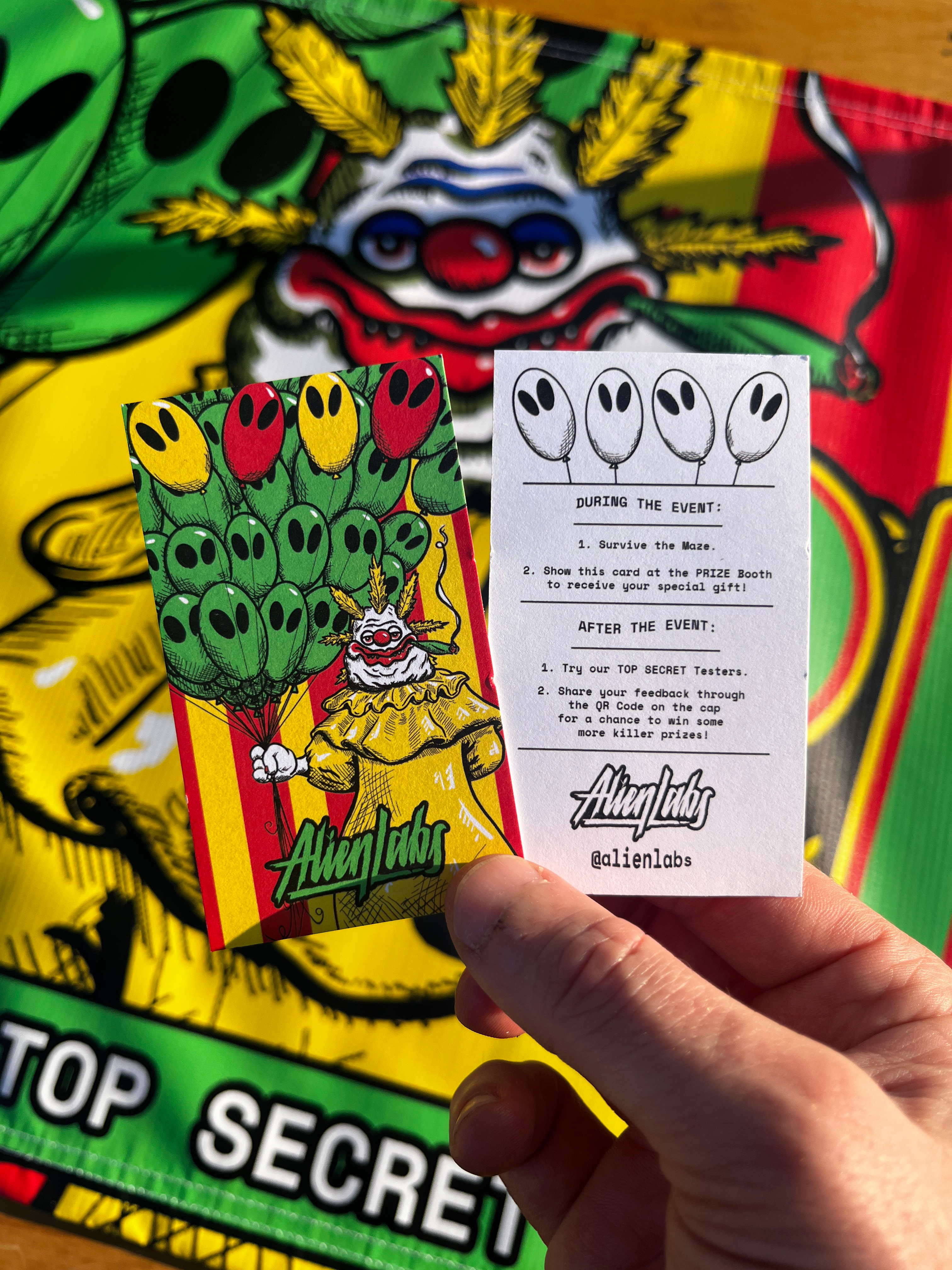 carnival graphics and card handouts