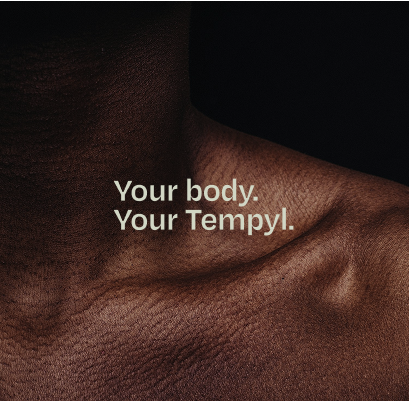 photo of skin with the words "your body. your tempyl"