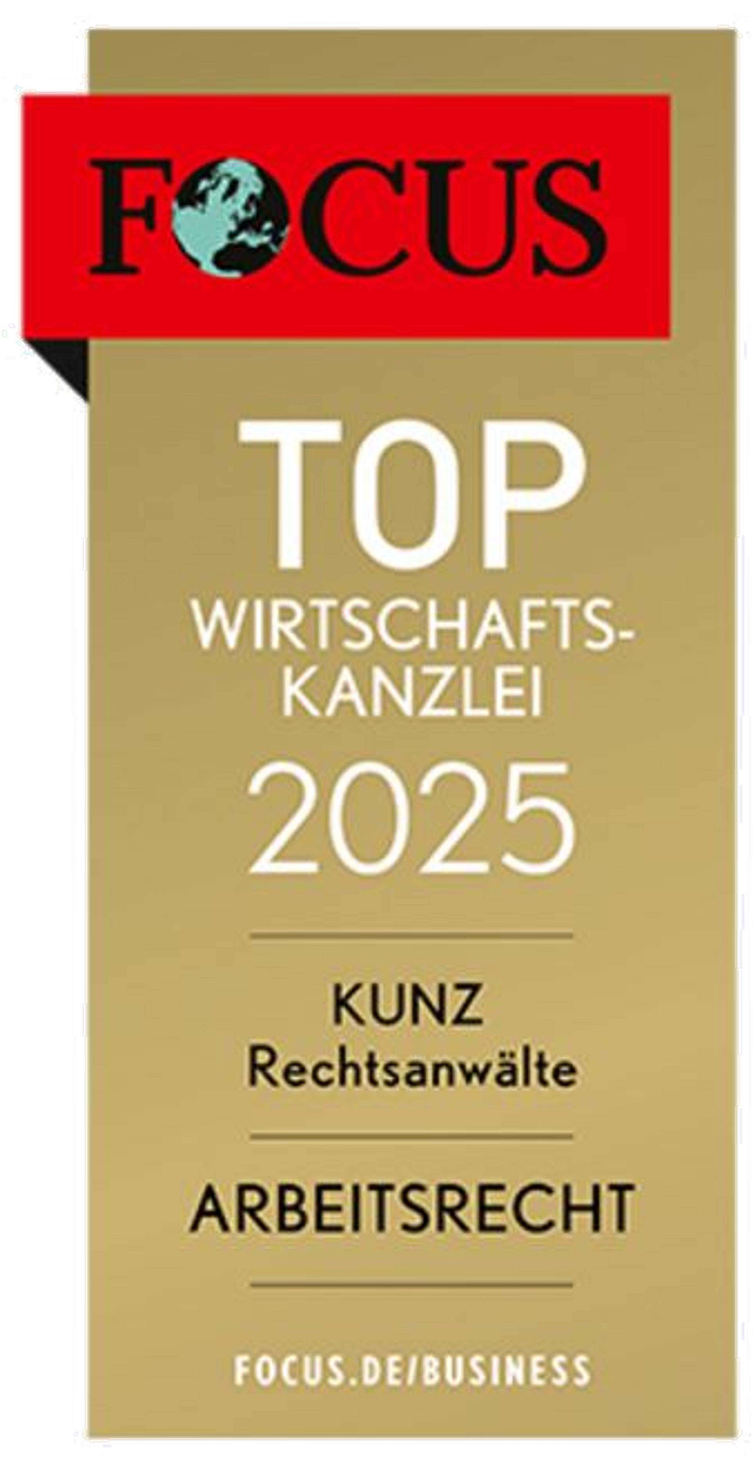 FOCUS TOP Wirtschaftskanzlei Arbeitsrecht 2025