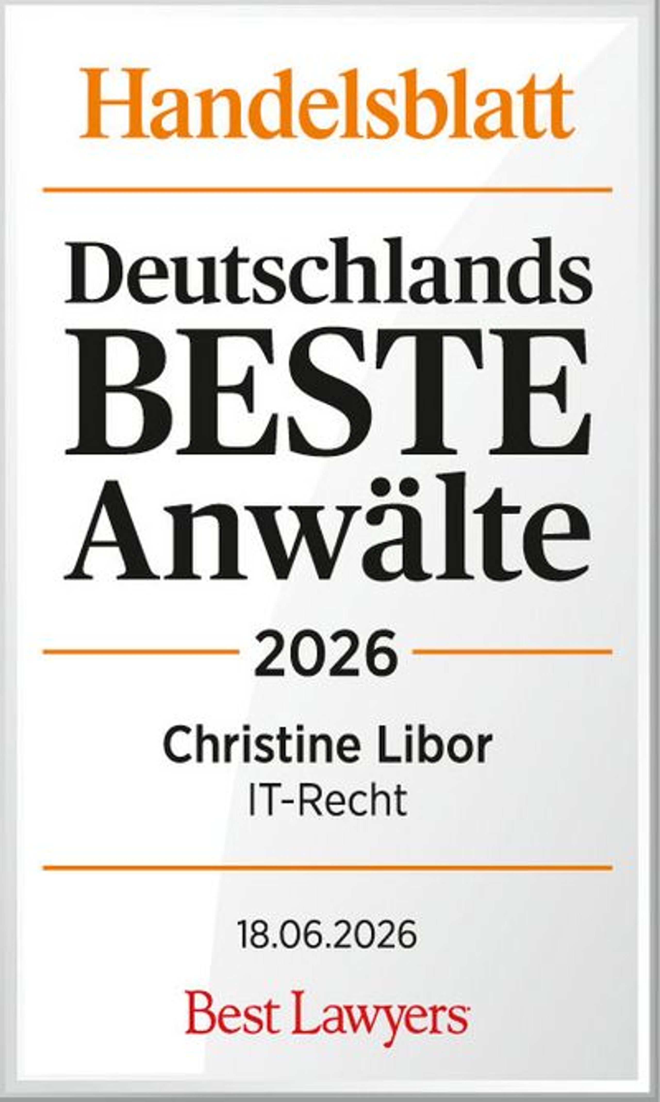 Deutschlands Beste Anwälte 2026 – Christine Libor