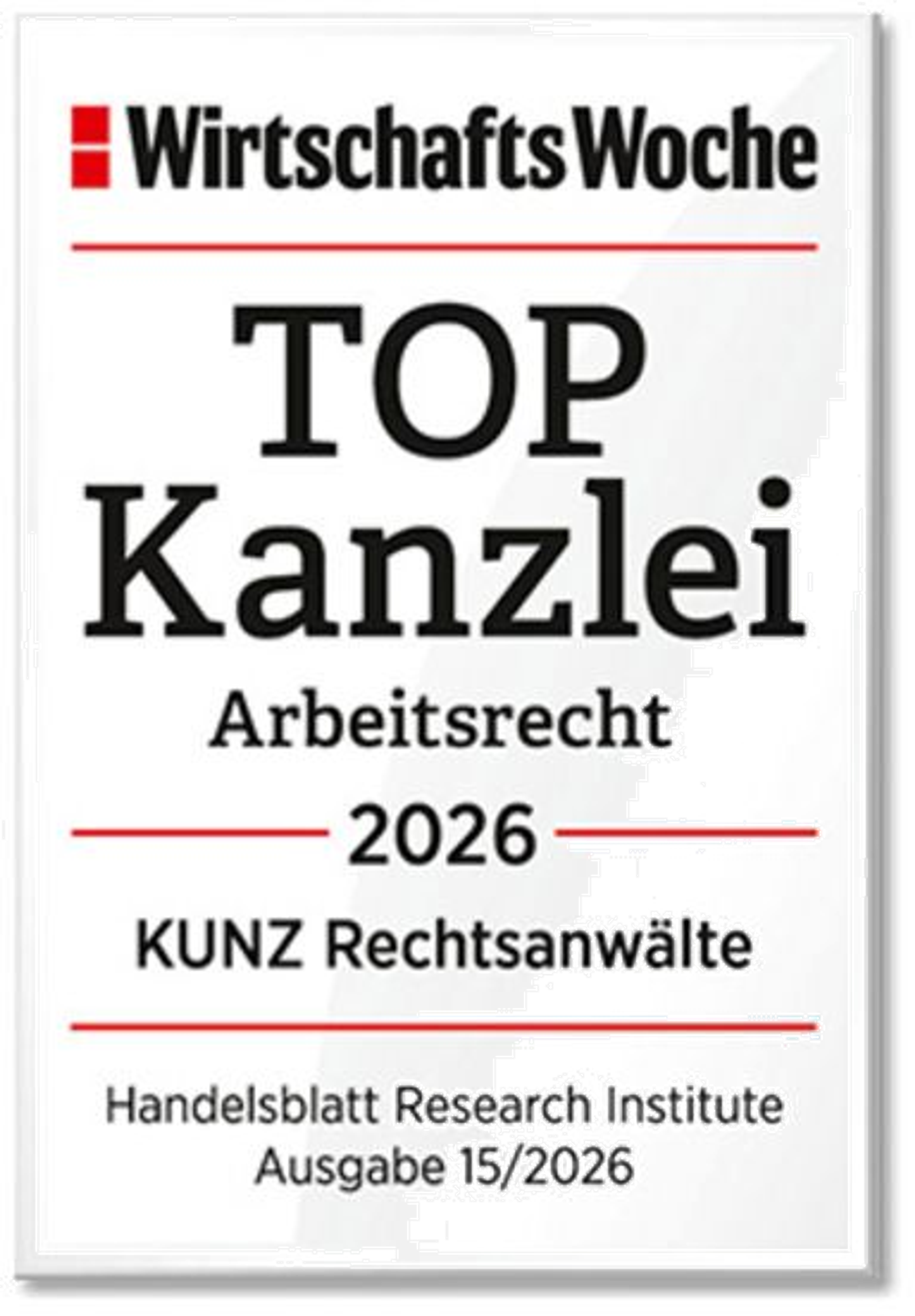 WirtschaftsWoche TOP Kanzlei Arbeitsrecht 2026