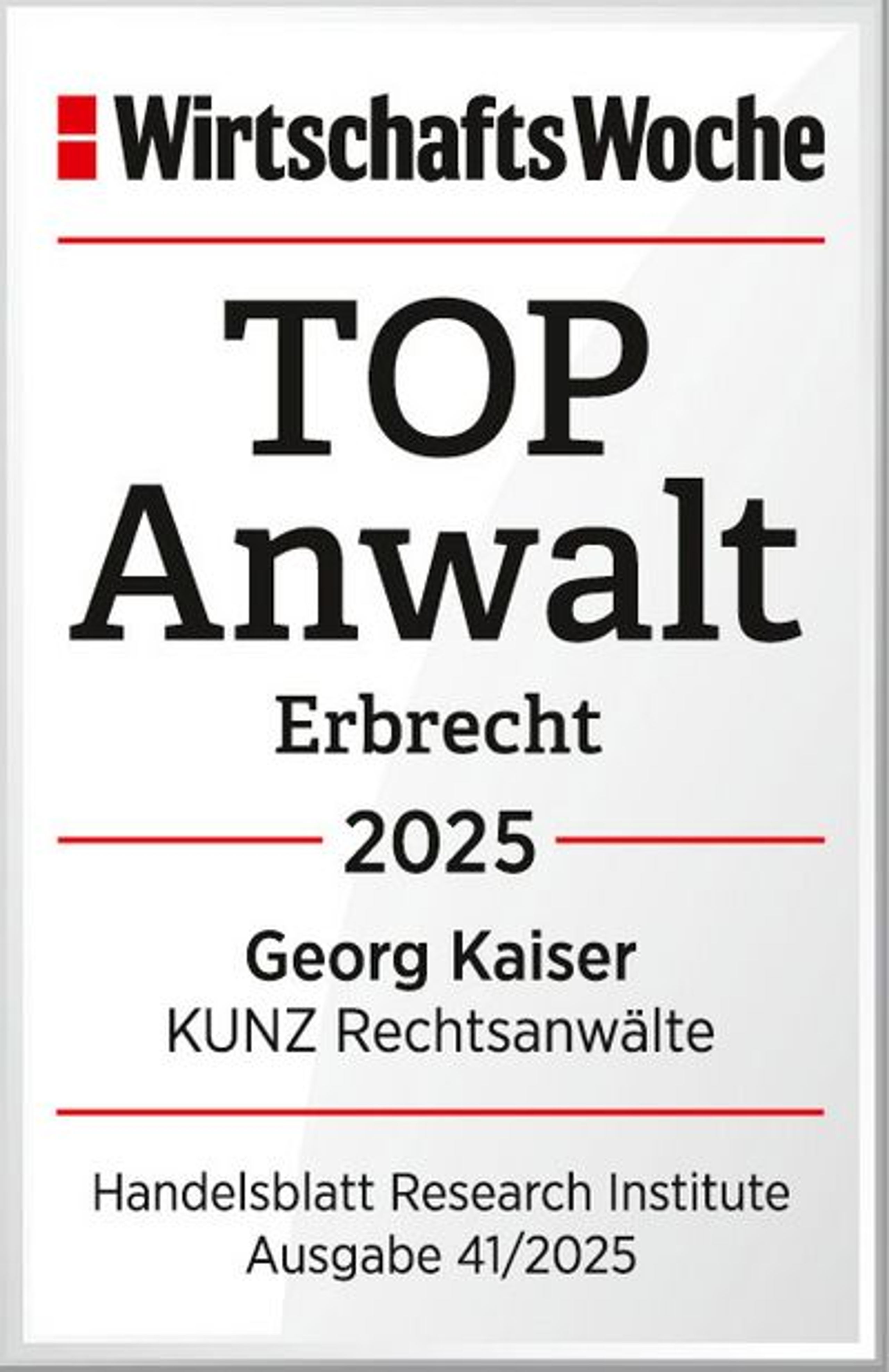 Top Anwalt Erbrecht 2025 – Georg Kaiser