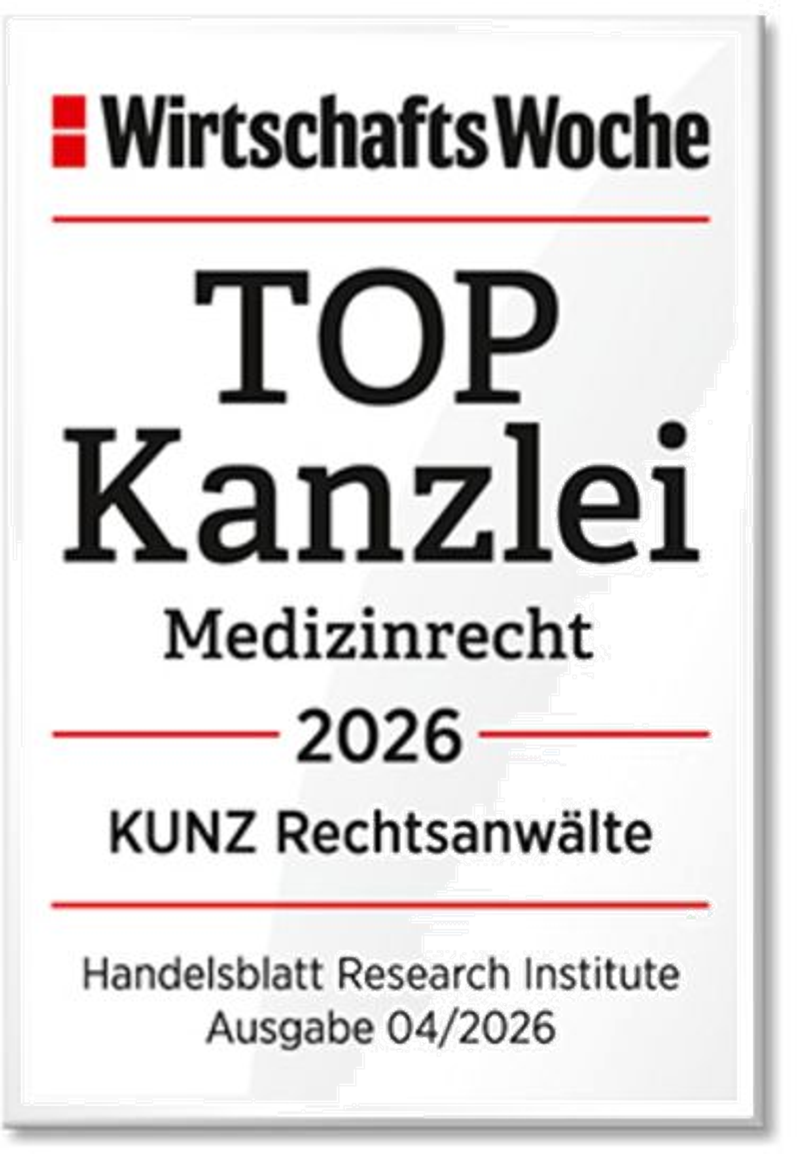 WirtschaftsWoche TOP Kanzlei Medizinrecht 2026