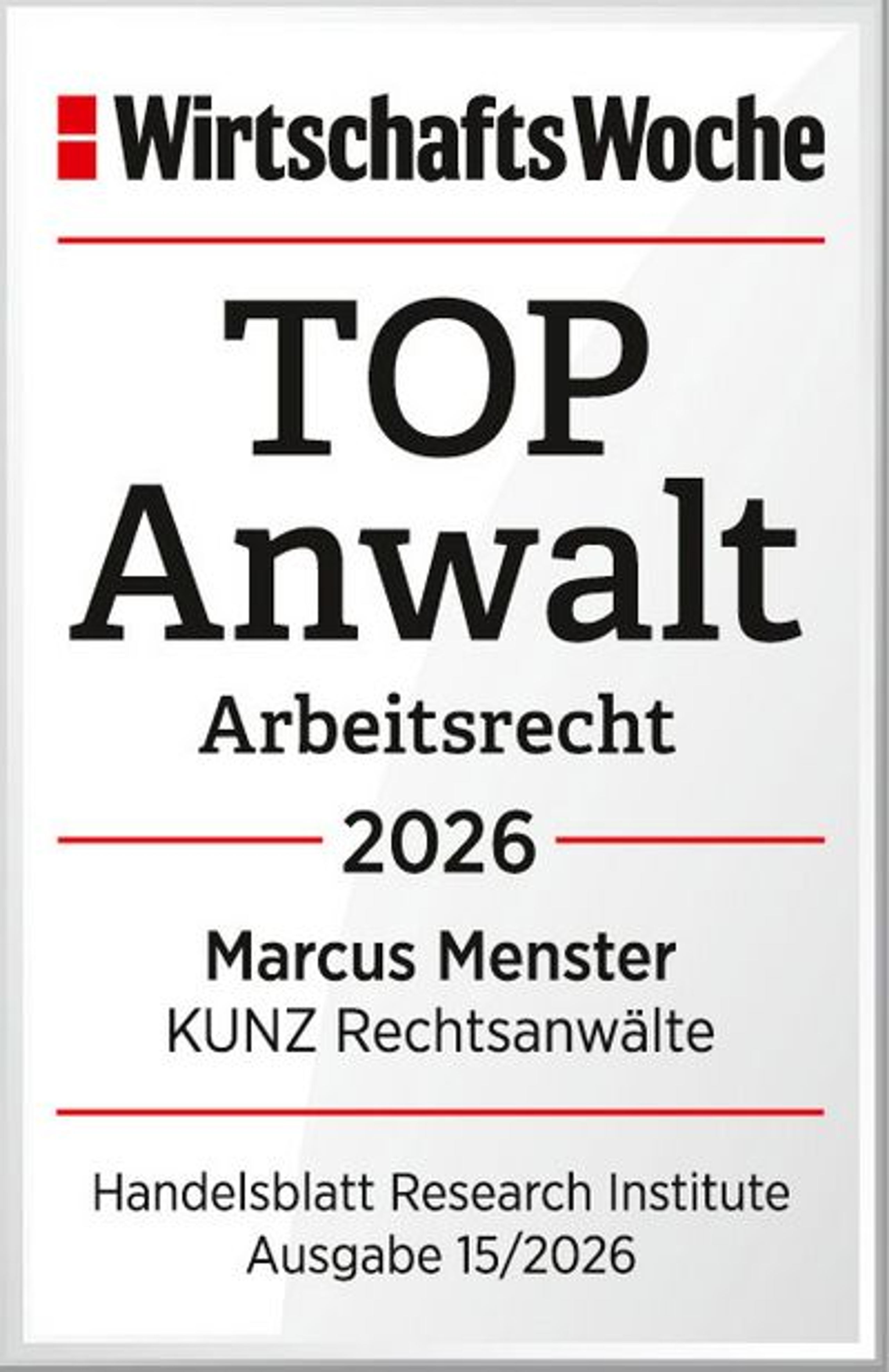 Top Anwalt Arbeitsrecht 2026 – Marcus Menster