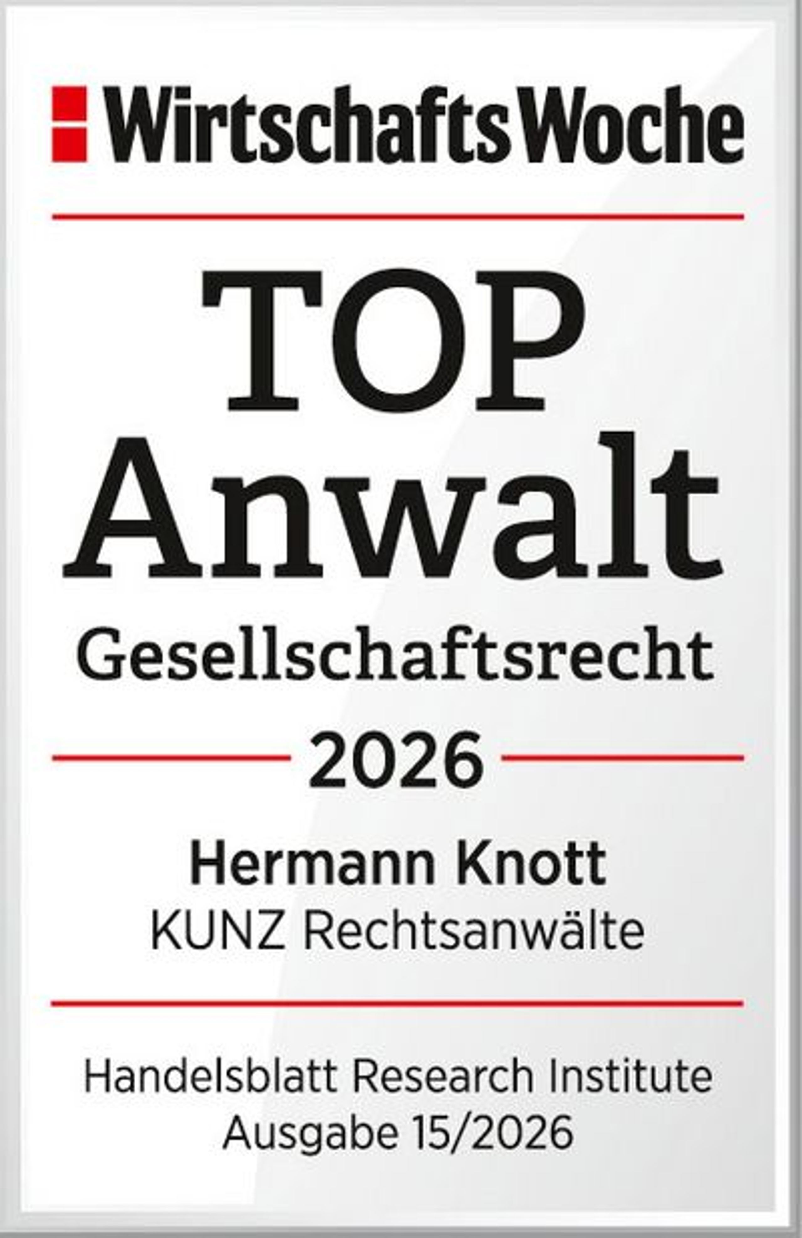 Top Anwalt Gesellschaftsrecht 2026 – Dr. jur. Hermann J. Knott, LL.M. (UPenn)