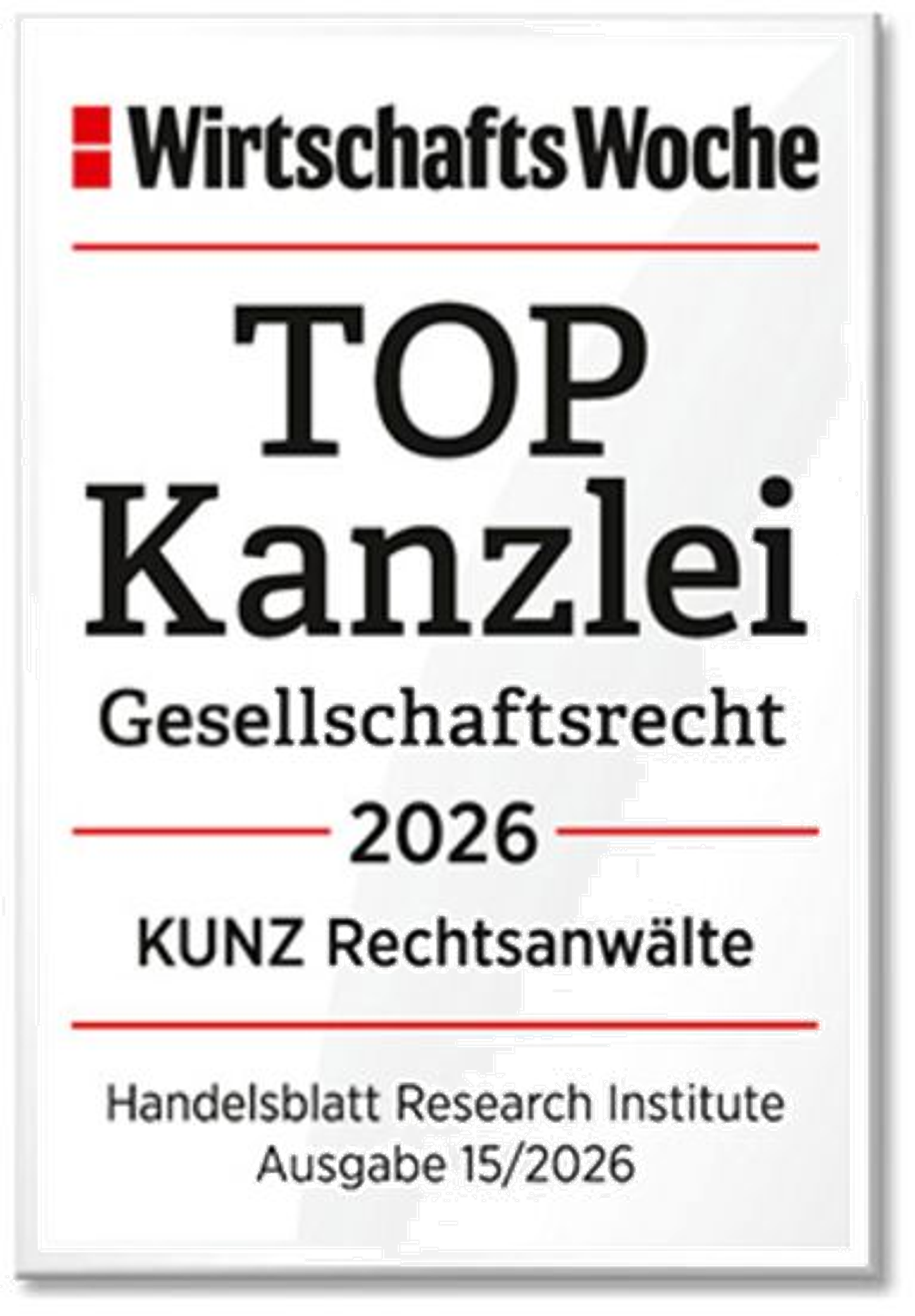 WirtschaftsWoche TOP Kanzlei Gesellschaftsrecht 2026