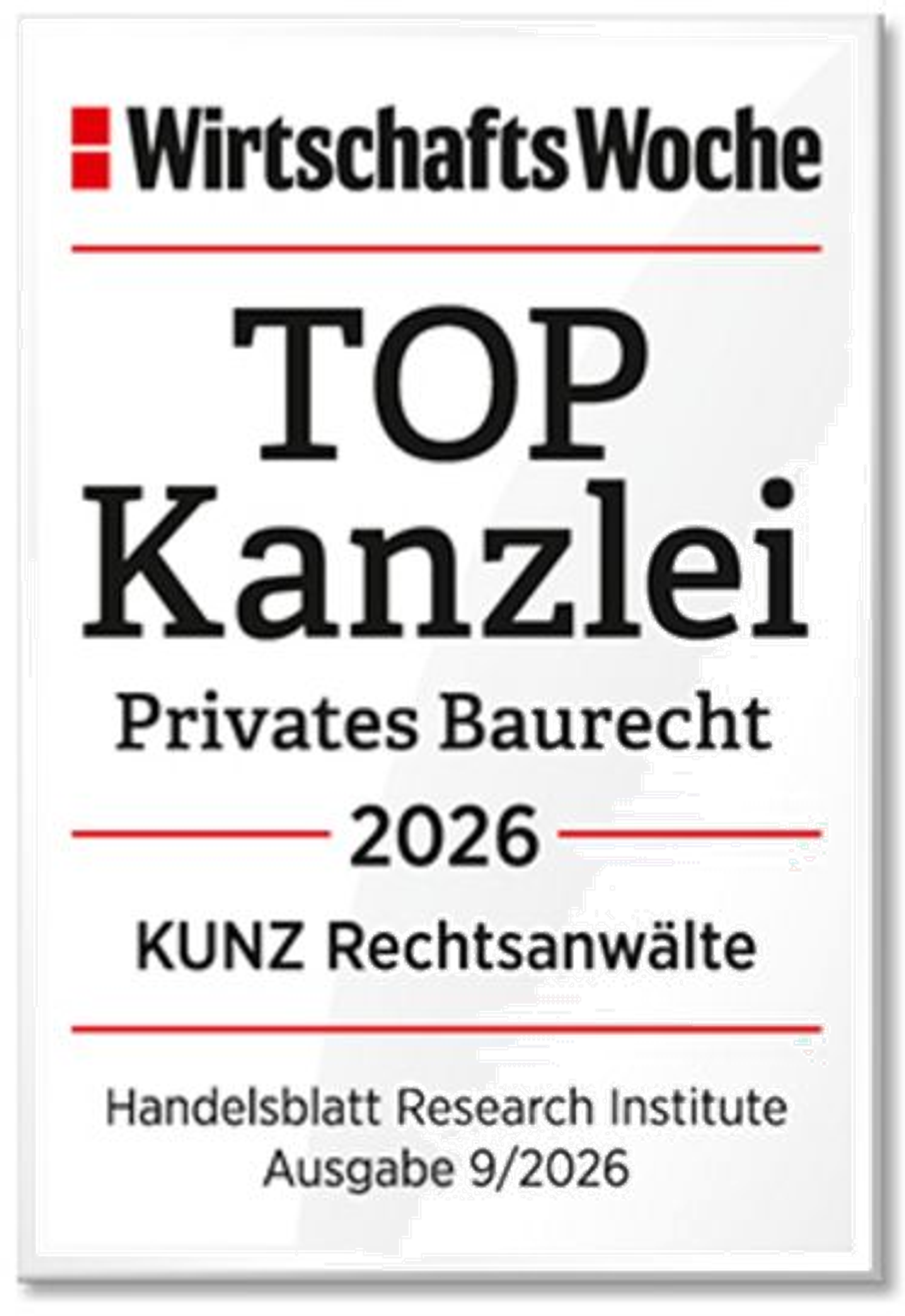 WirtschaftsWoche TOP Kanzlei Baurecht 2026