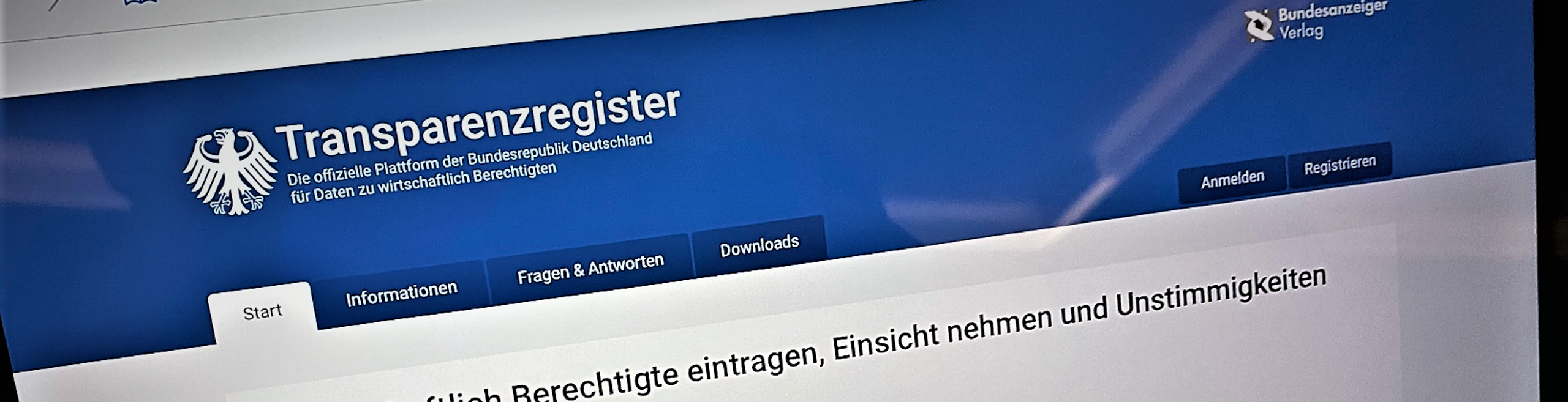 Meldeservice zum Transparenzregister