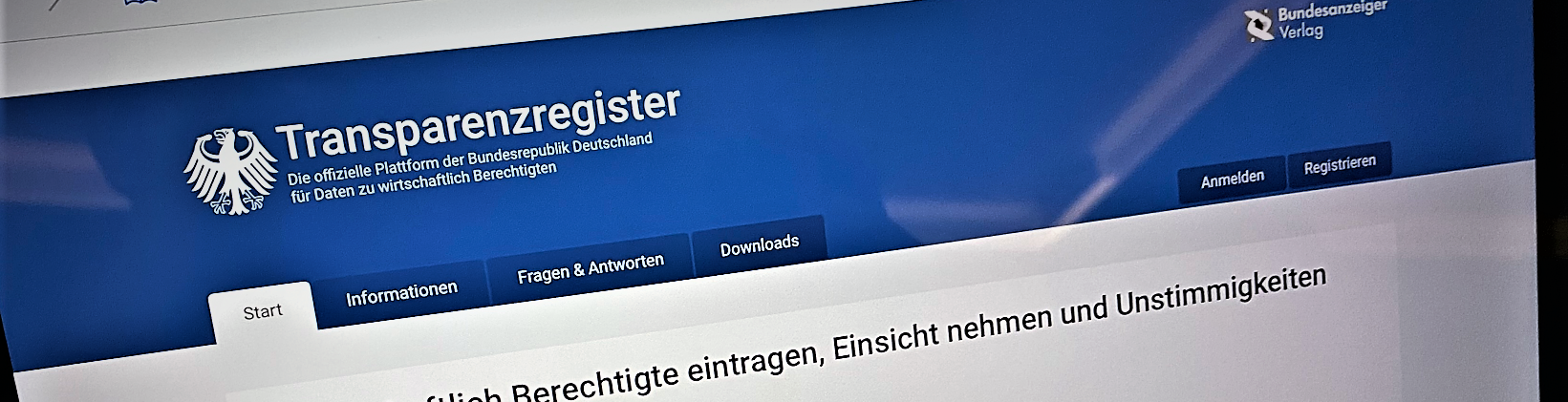 Meldeservice zum Transparenzregister