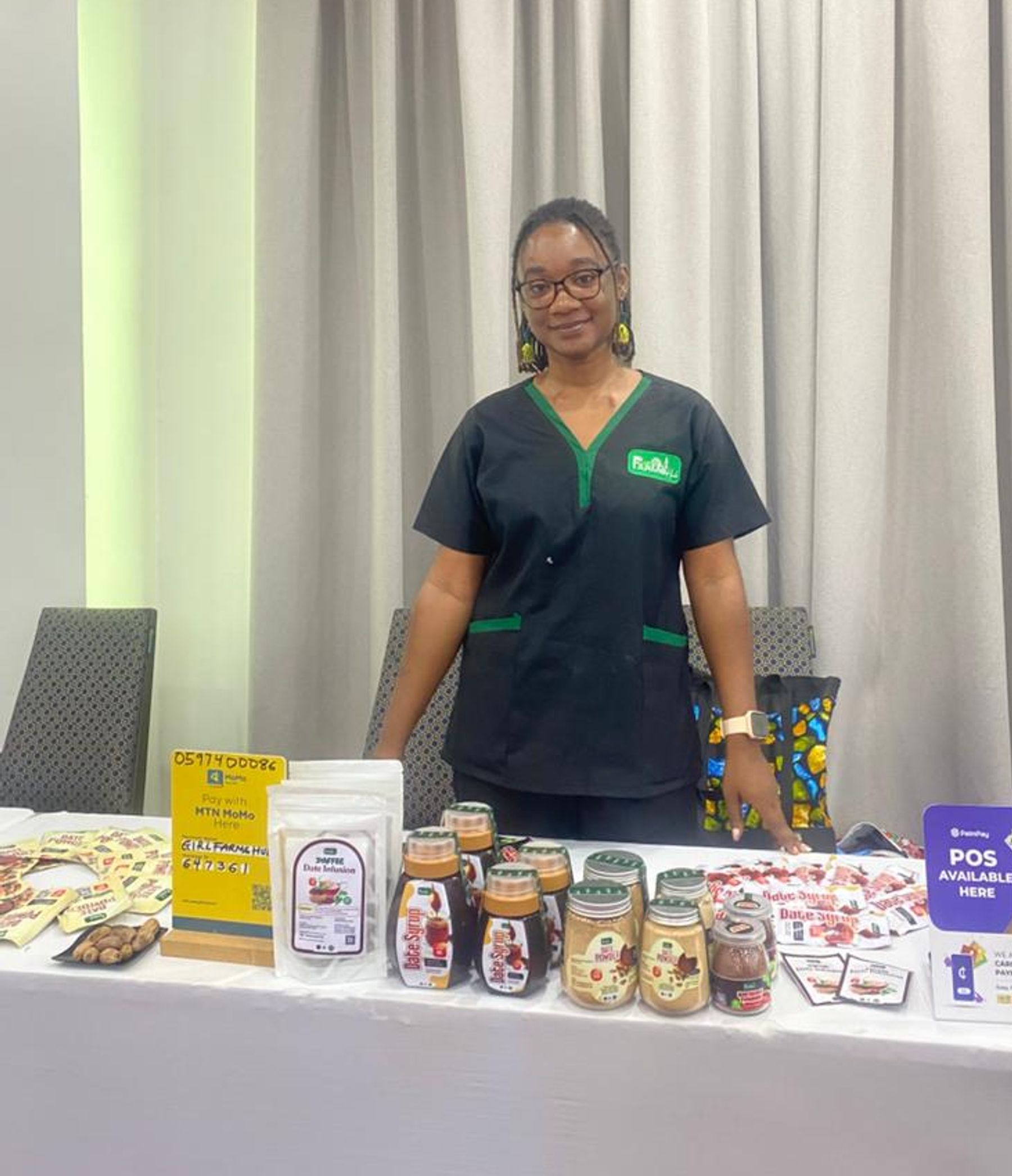 Thamar with her range of products