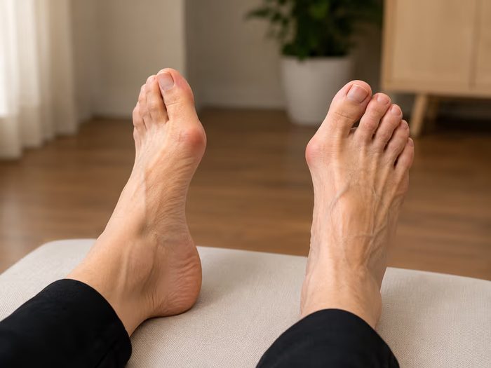 Clinician assessing a patient bunion during treatment at Active Step in Fareham