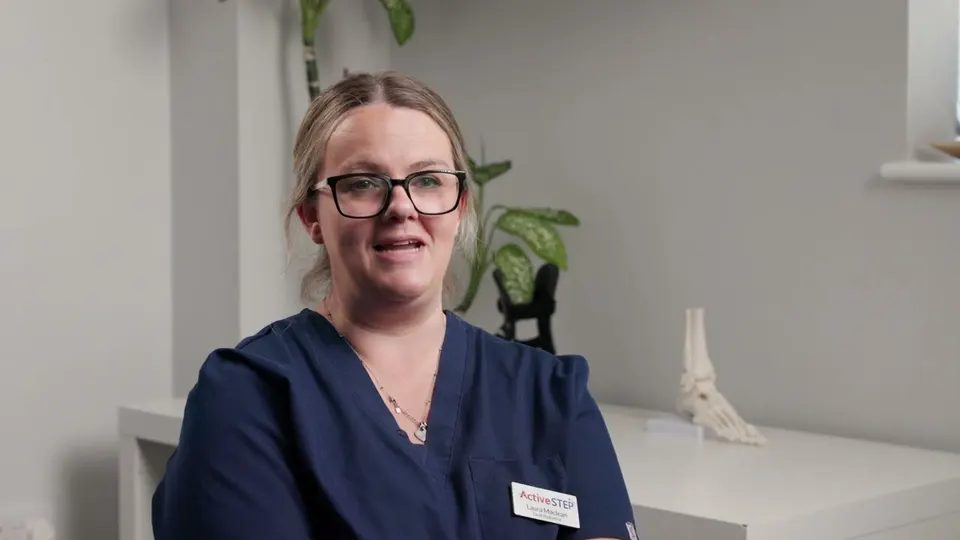 Active Step podiatrist Laura explaining whether Swift verruca treatment is painful