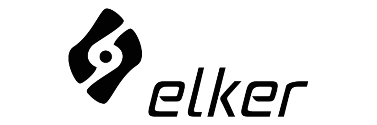 Elker-logo med navn og grafisk symbol