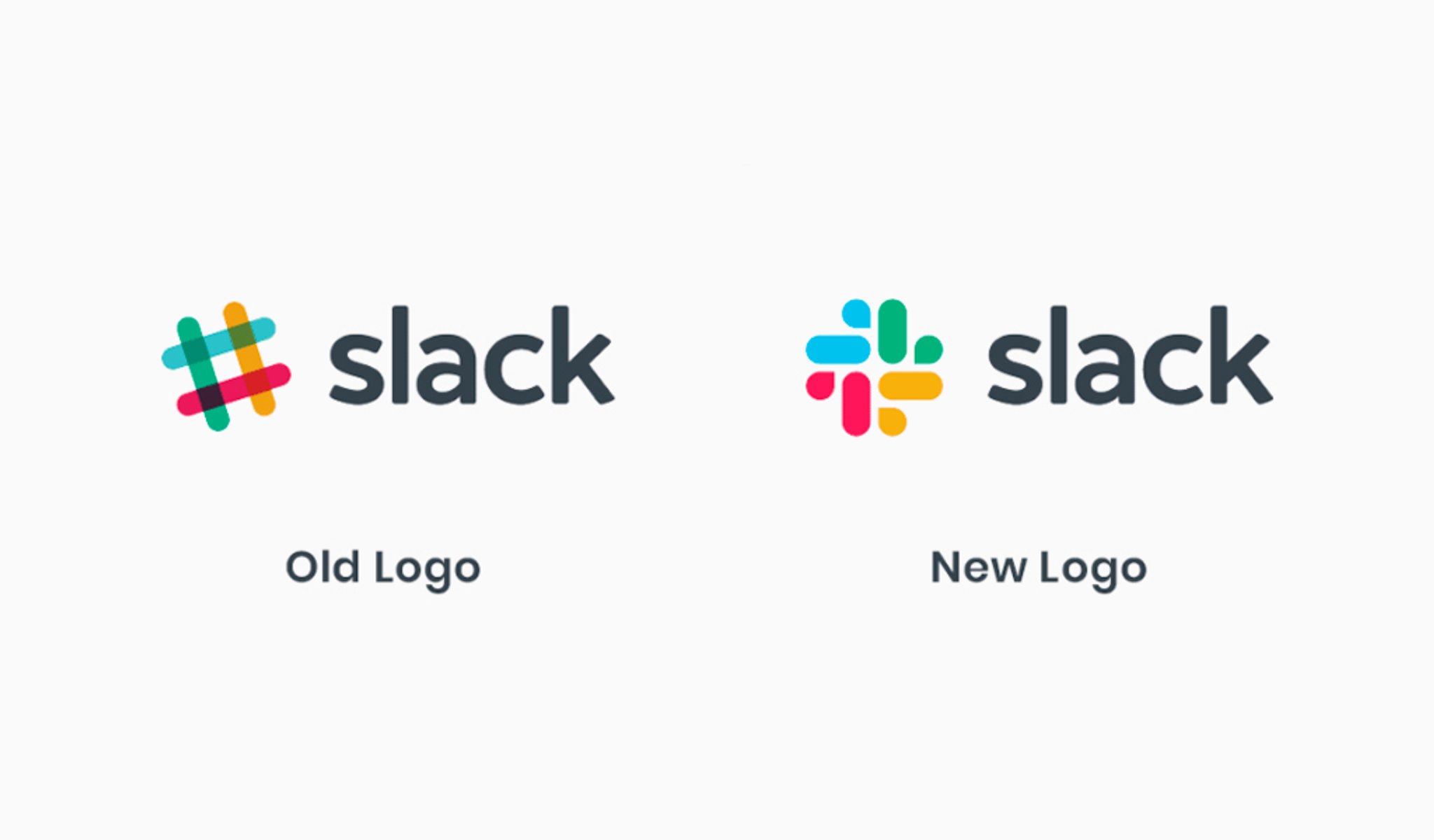 Slack before and after logos