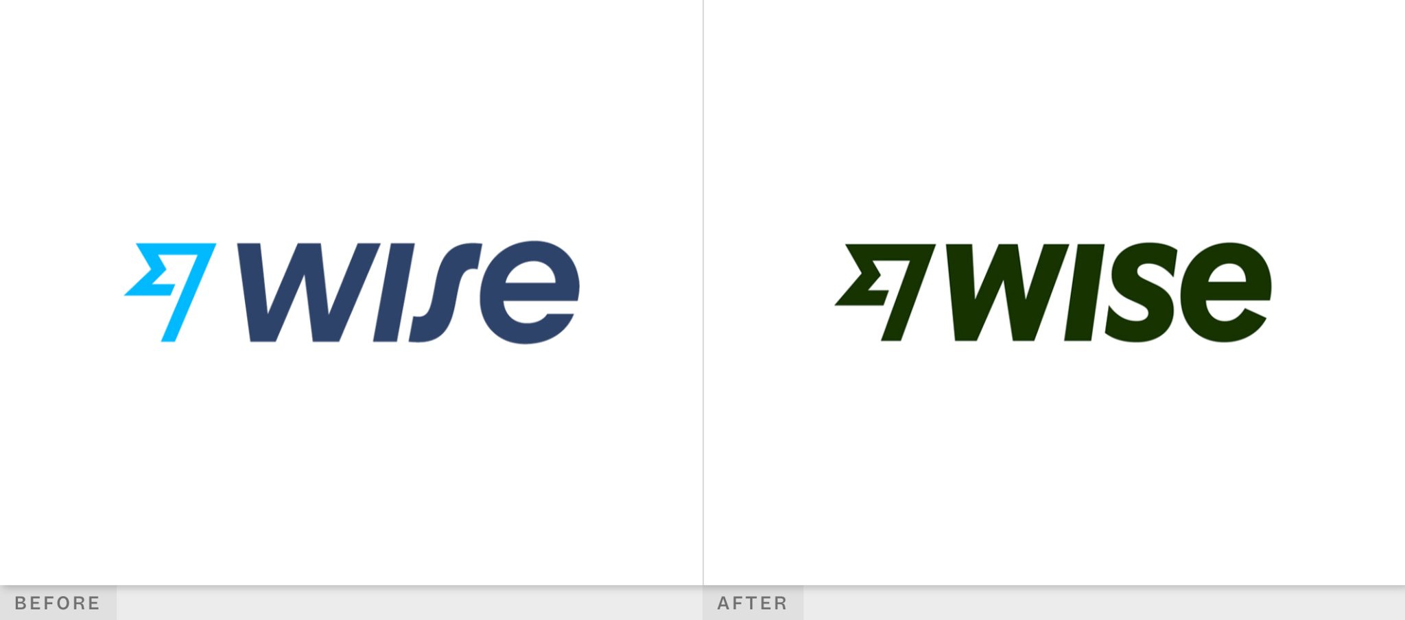 Wise before and after logo
