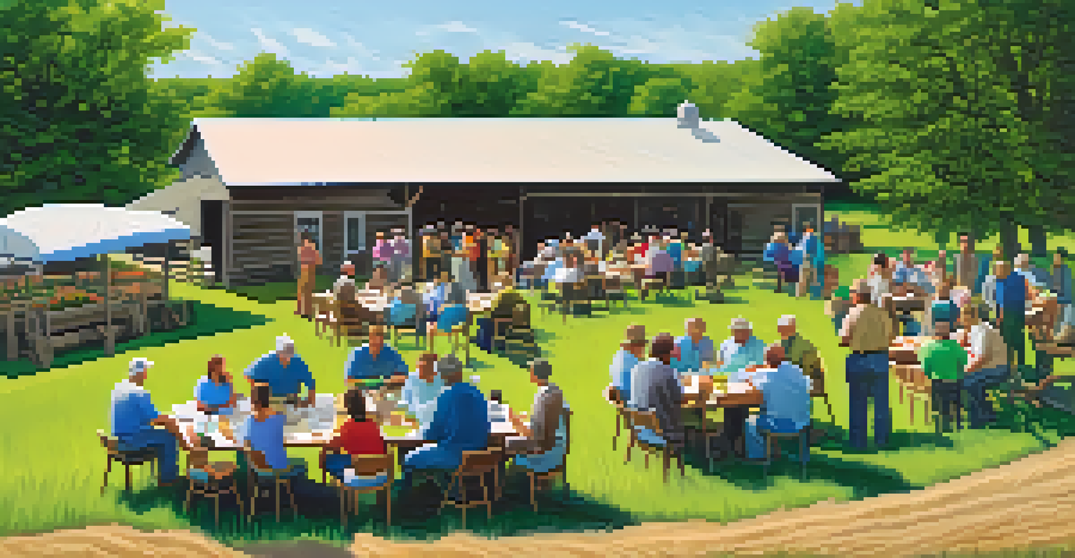 Farmers participating in a workshop on sustainable farming practices in a Kansas community setting.