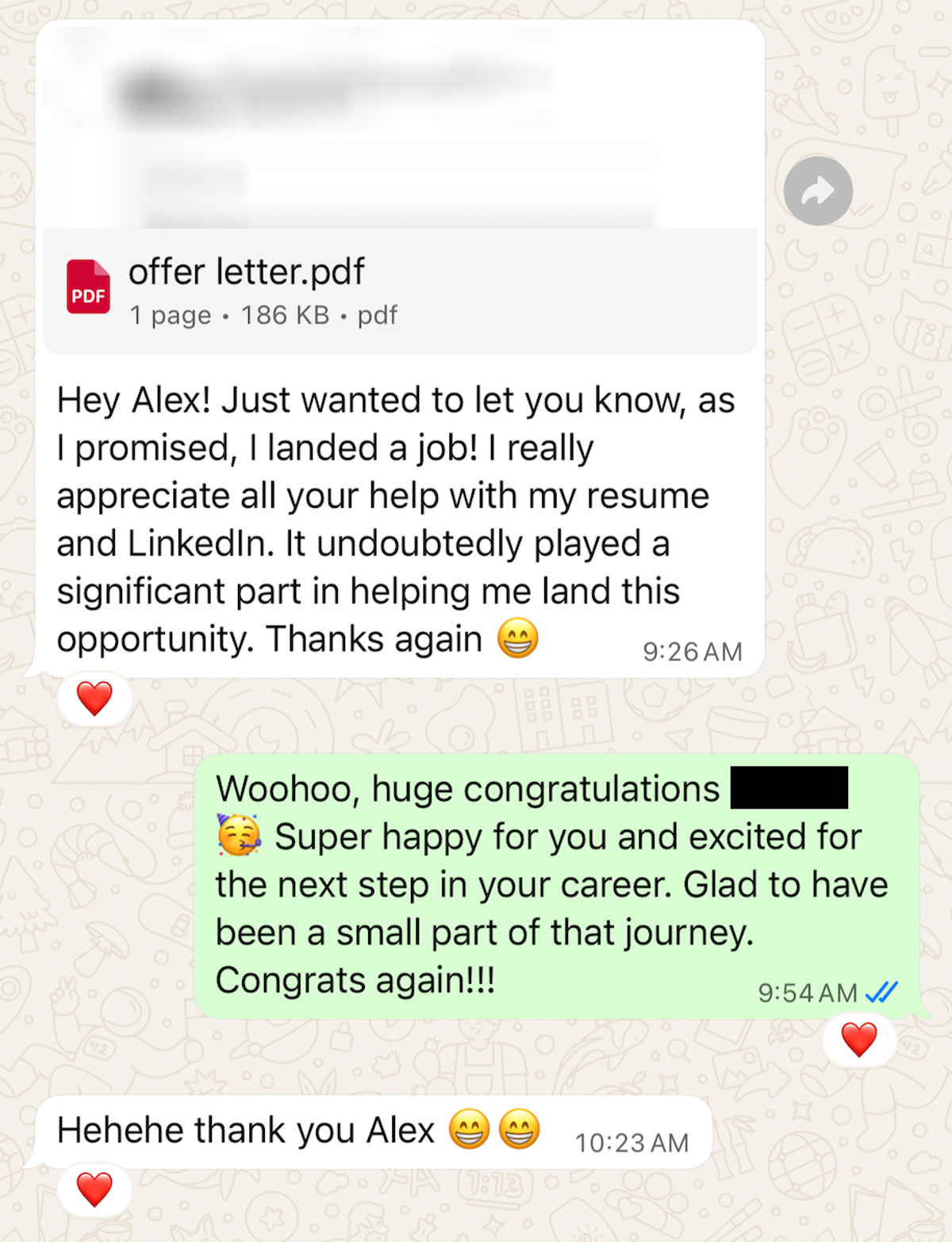 Client offer confirmation