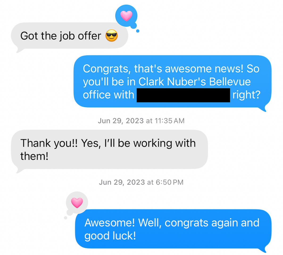 Client offer confirmation