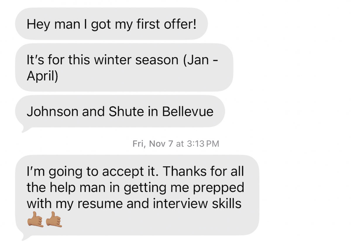Client offer confirmation