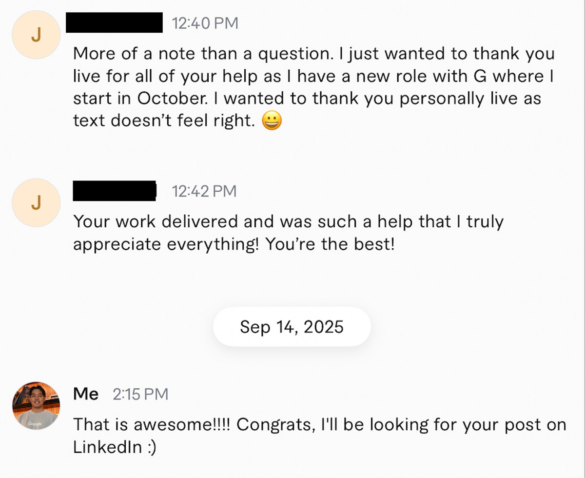 Client offer confirmation