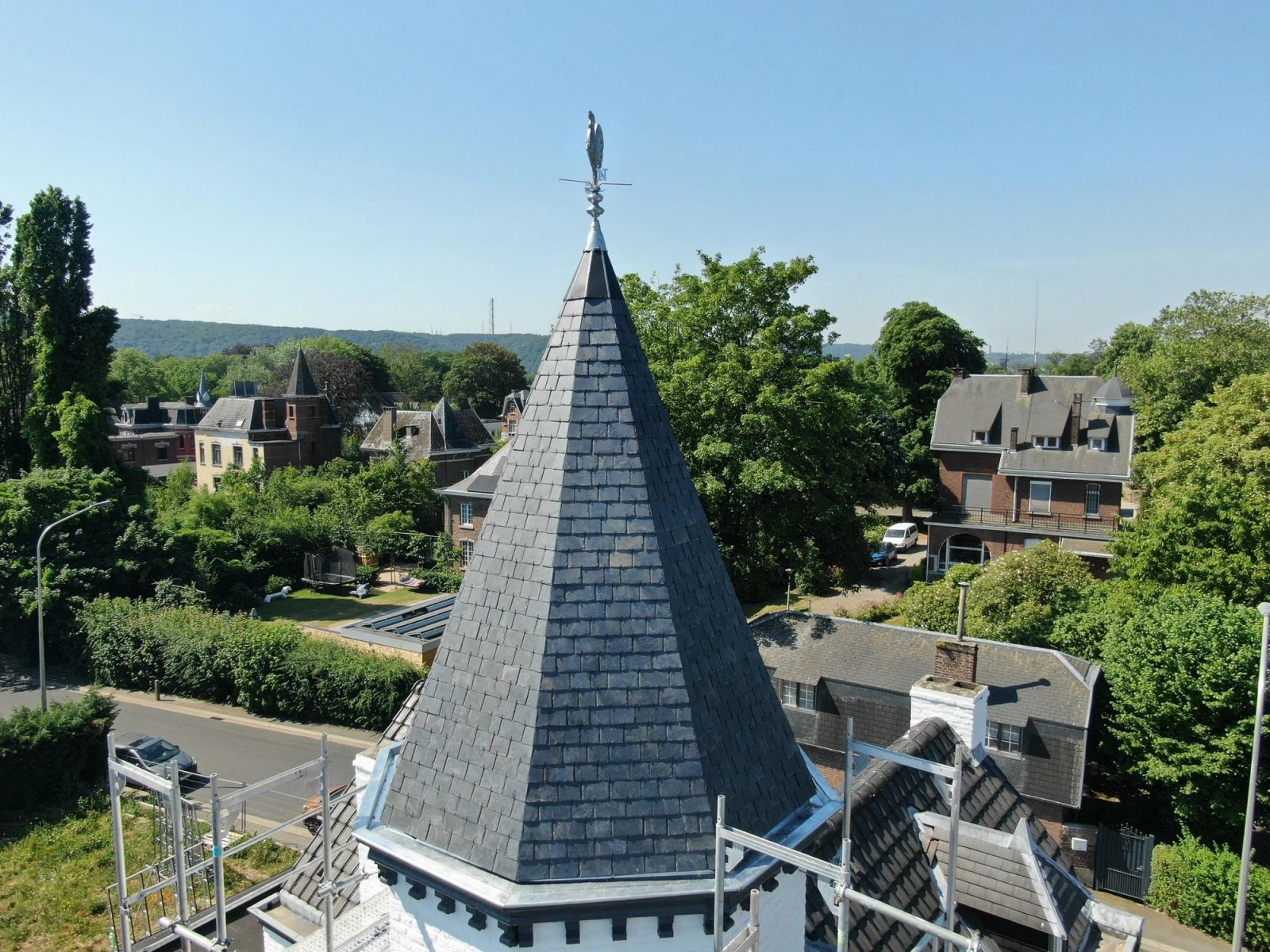 Tourelle en ardoises — chantier ART'COUV (1/4)