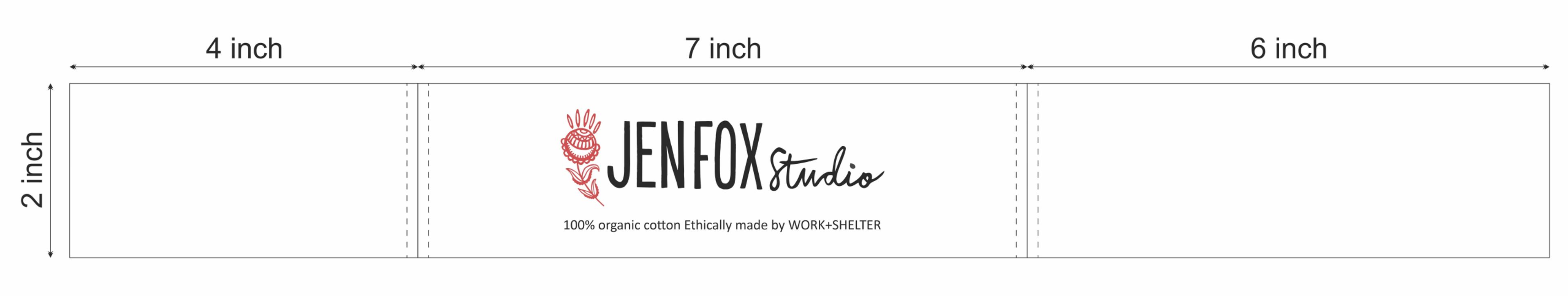 Jenfox Studio branded belly band on product