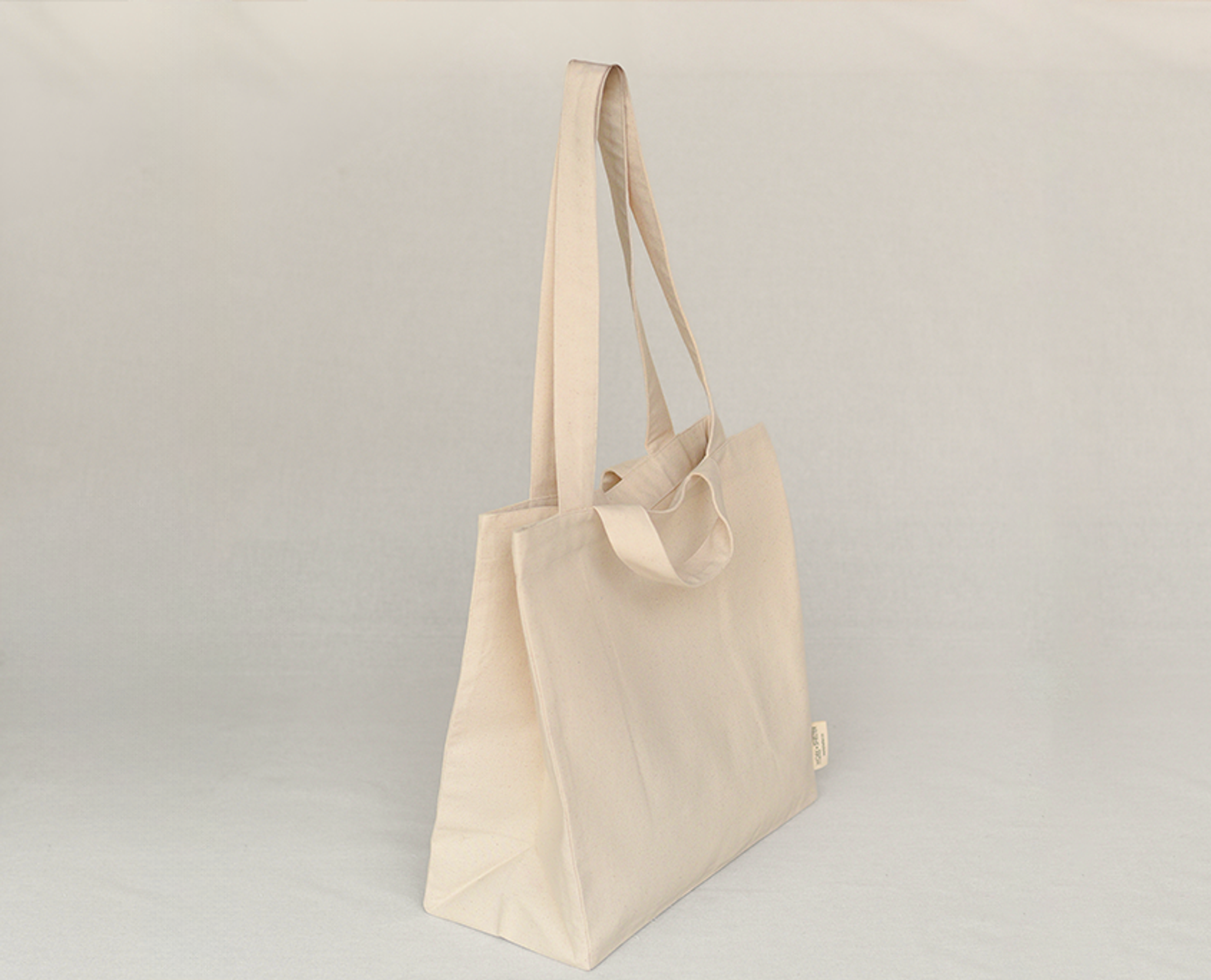 Double Handle Bag in natural canvas 