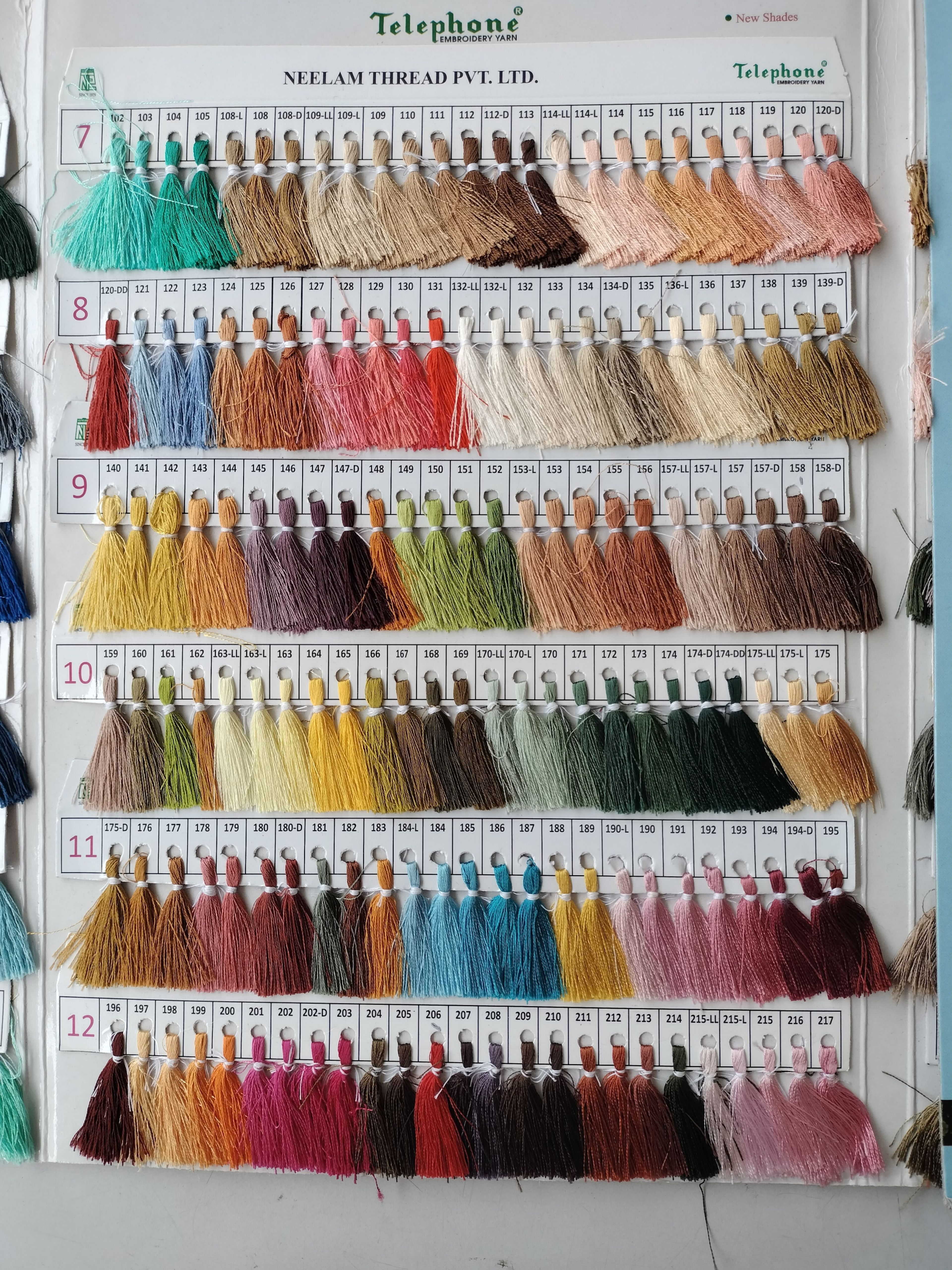 Viscose thread colour book page 2