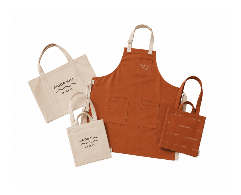 Totes and Apron made for Rigor Hill