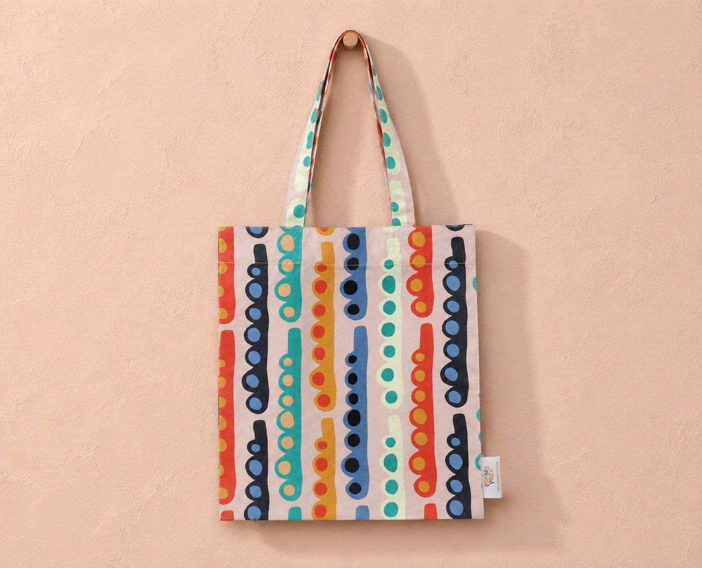 Standard Tote with allover printed artwork and same fabric handles