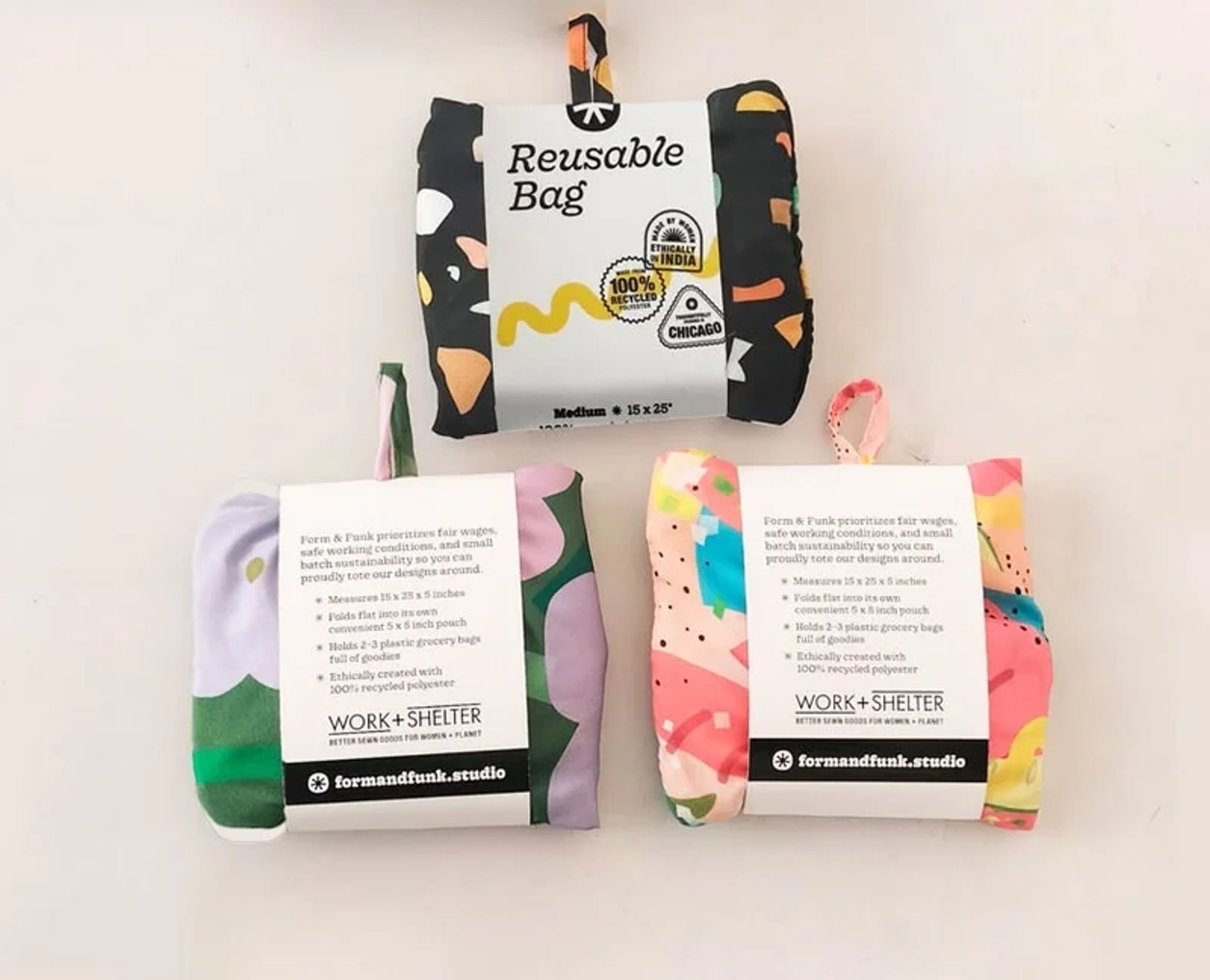 Fold-Up Bags with belly band packaging