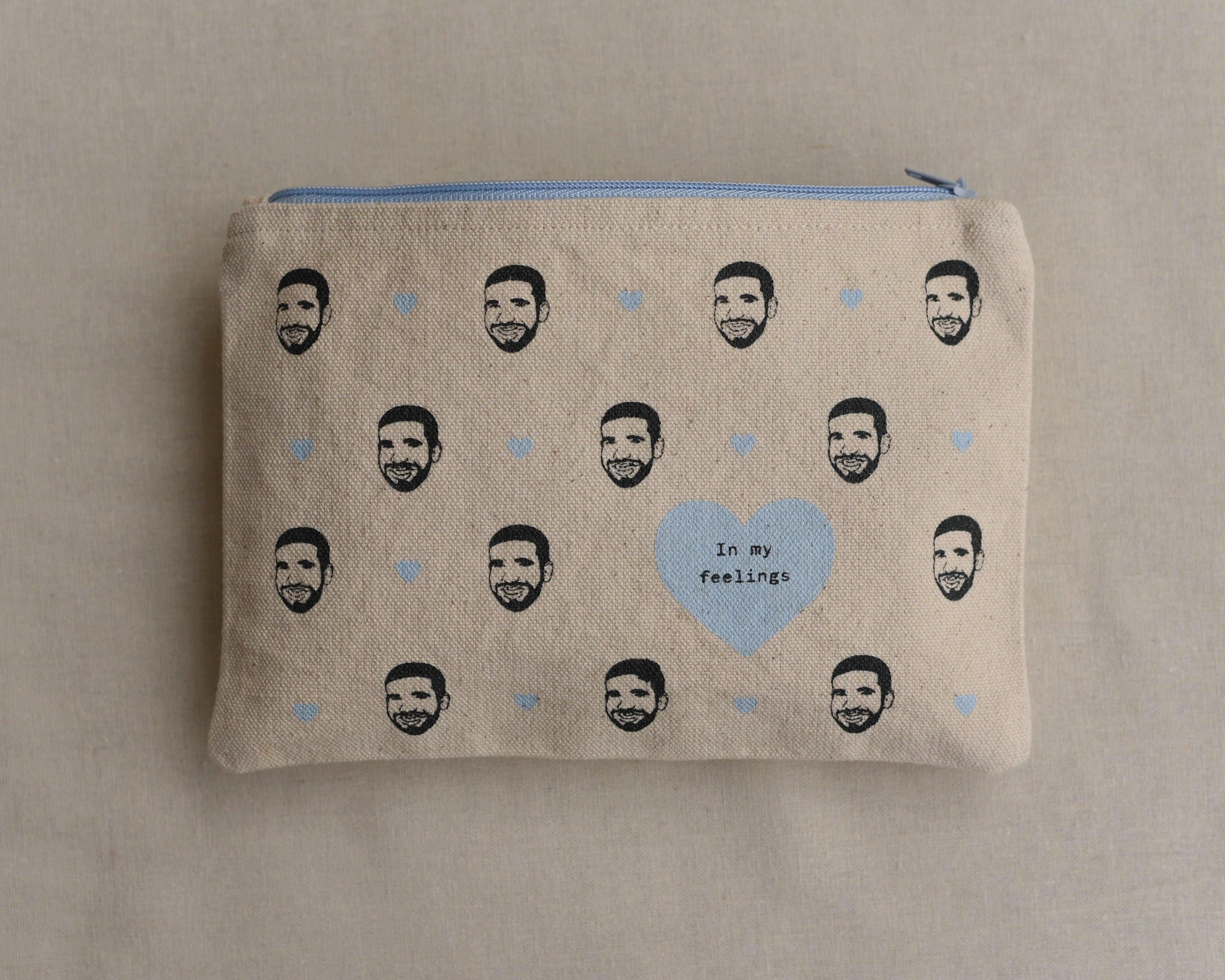 Zip Pouch in 100% Organic Cotton Canvas with screenprinted artwork