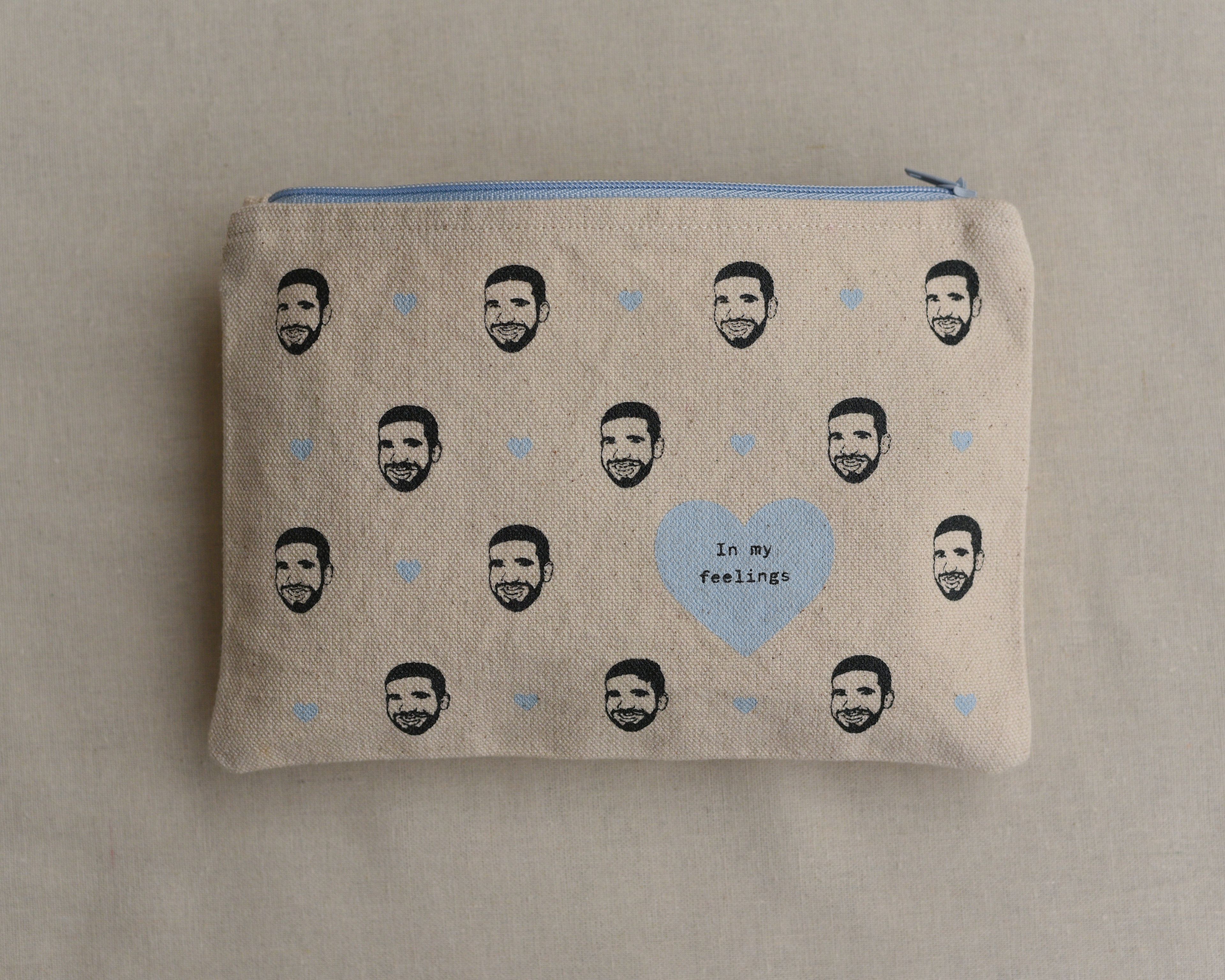 Zip Pouch in 100% Organic Cotton Canvas with screenprinted artwork